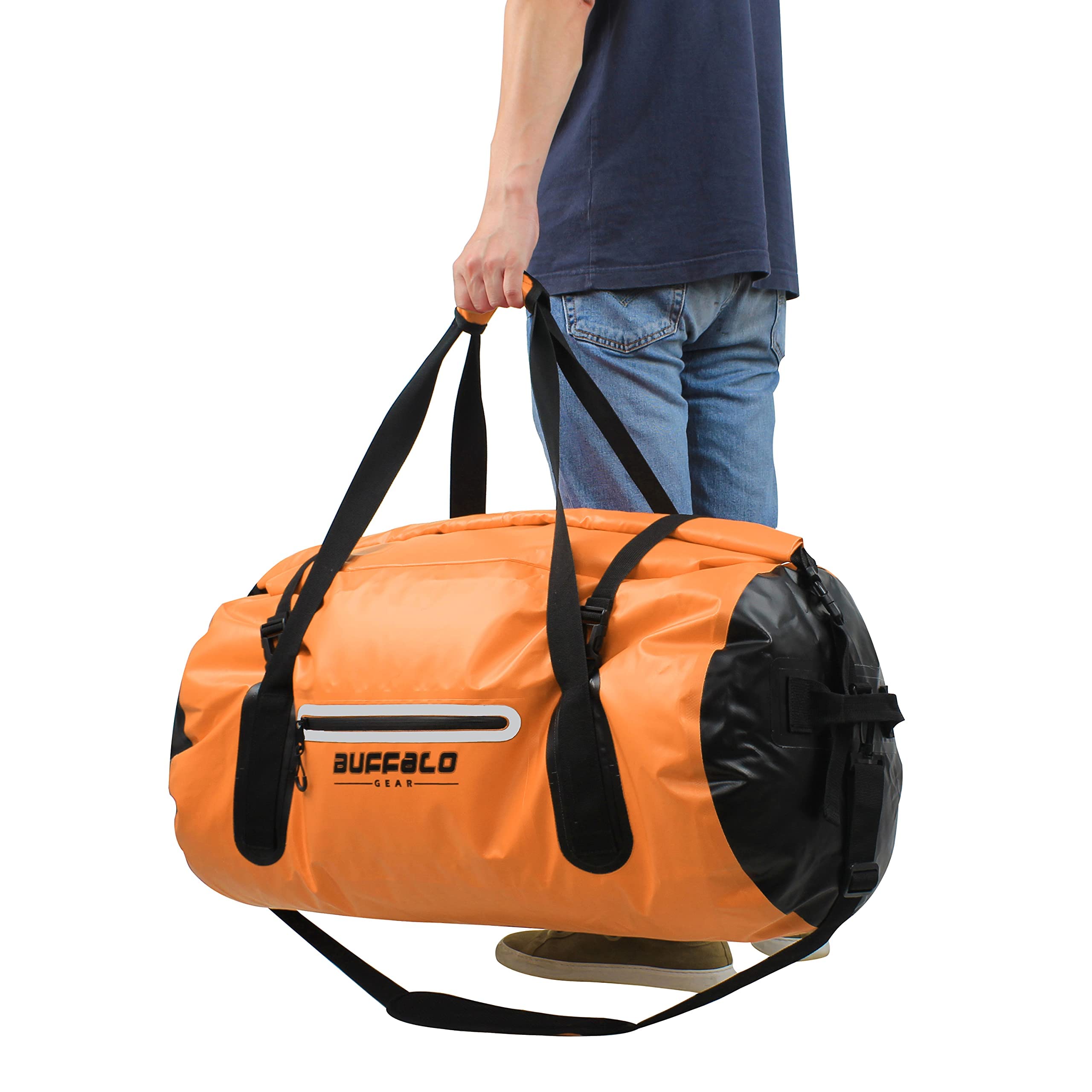 **Buffalo Gear Waterproof Duffle Bag 40L 60L 80L - Heavy Duty Roll-top Dry Bag for Travel, Kayaking, Rafting, Boating, Fishing & Camping - Ideal for Outdoor Adventures & Water Sports**
