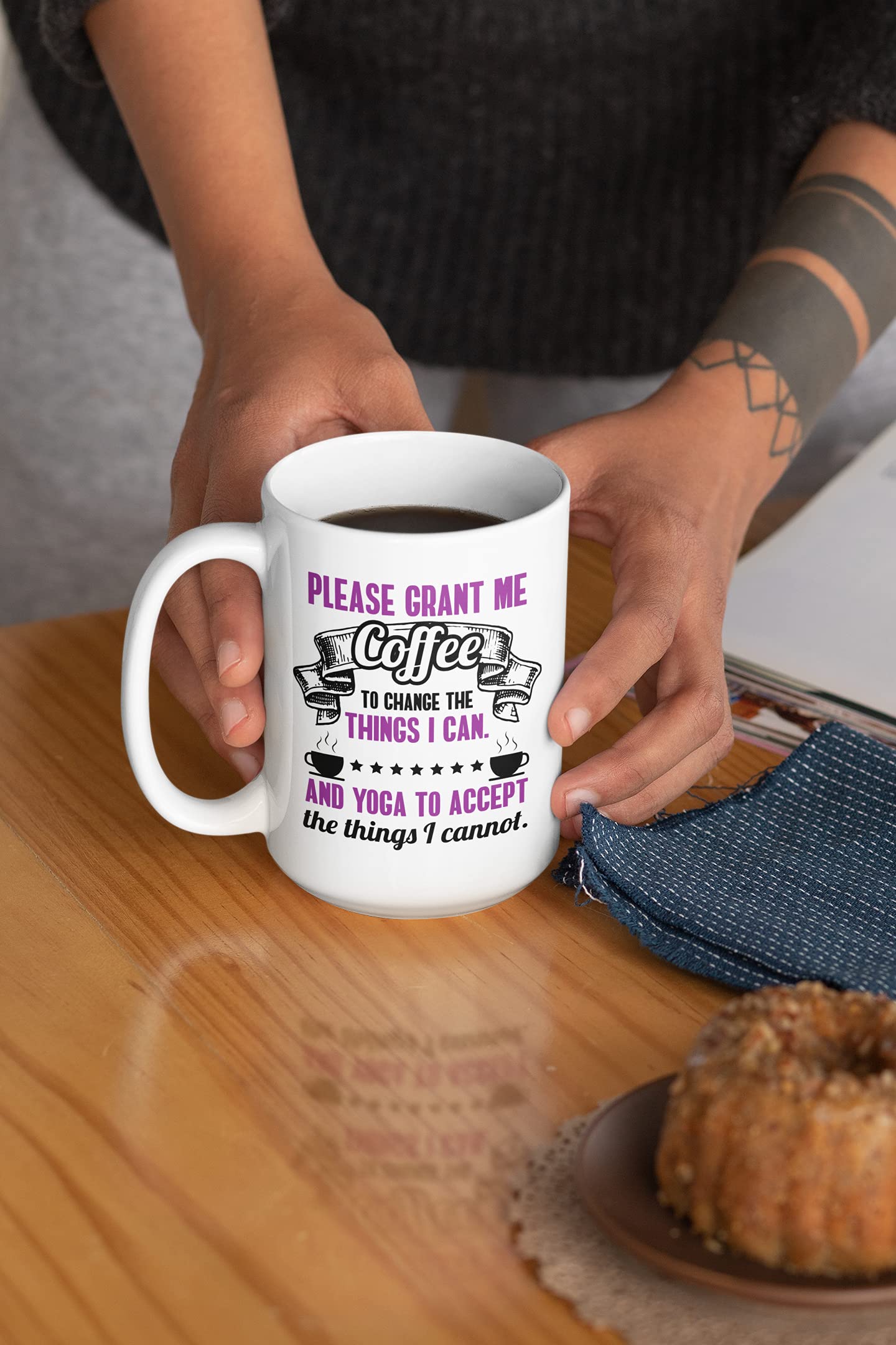Yoga Quotes Coffee & Tea Mug - 11oz Inspirational Ceramic Cup for Yoga Lovers, Perfect for Morning Coffee, Tea, or Hot Chocolate at Home, Office, or Yoga Studio