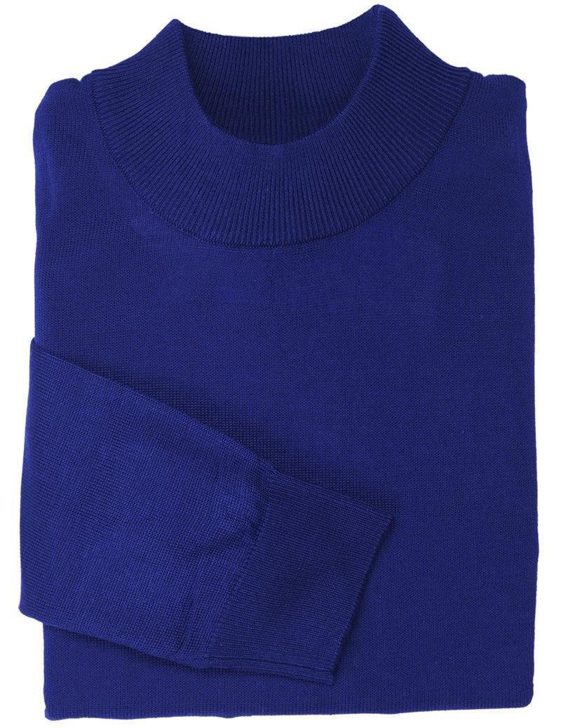 Royal Blue Mock Neck Sweater for Women - Cozy Winter Pullover, Casual & Office Wear, Perfect for Layering in Cold Weather