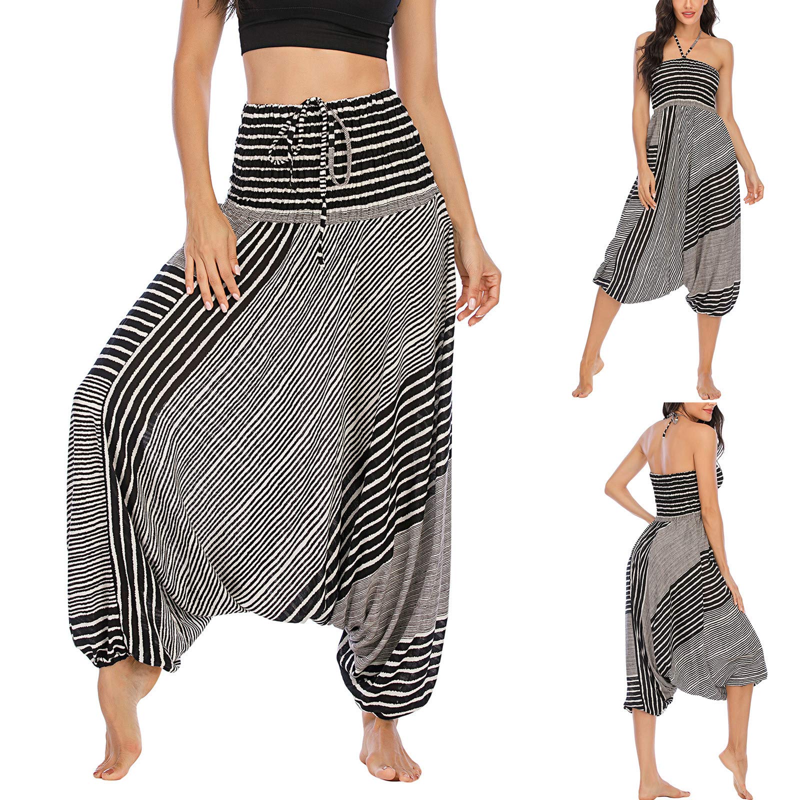 KAUO Women's & Men's Printed Boho Yoga Pants - Hippie Style Lounge Pajama Pants for Beach, Yoga, Meditation & Relaxation at Home