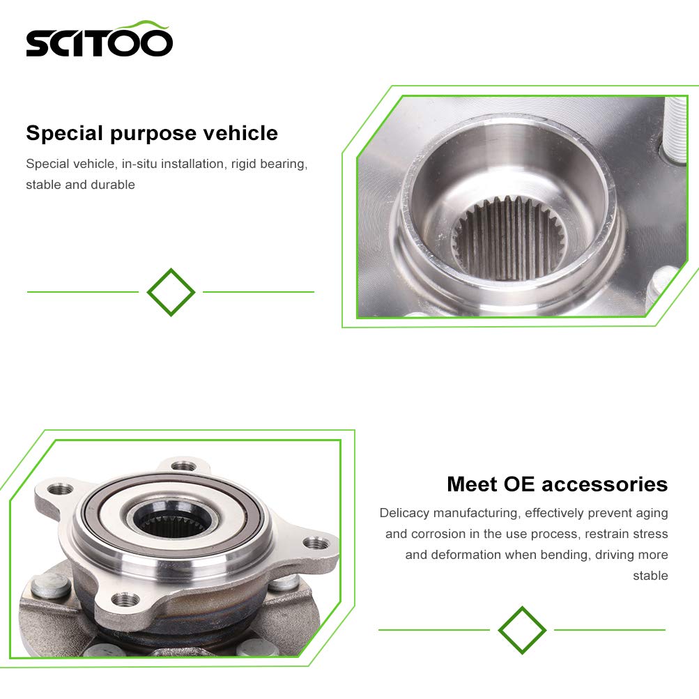 SCITOO Wheel Hub Bearing Compatible with 2016-2017 Lexus GS F, GS Turbo & GS200t - HA590140 Left Front 5-Bolt 2-Pad Replacement - Perfect for Smooth Rides & Performance Driving