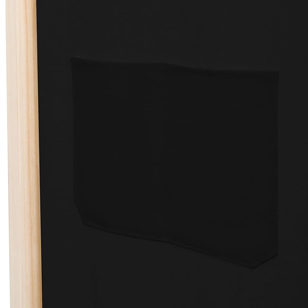 3-Panel Black Fabric Room Divider Screen - 47.2