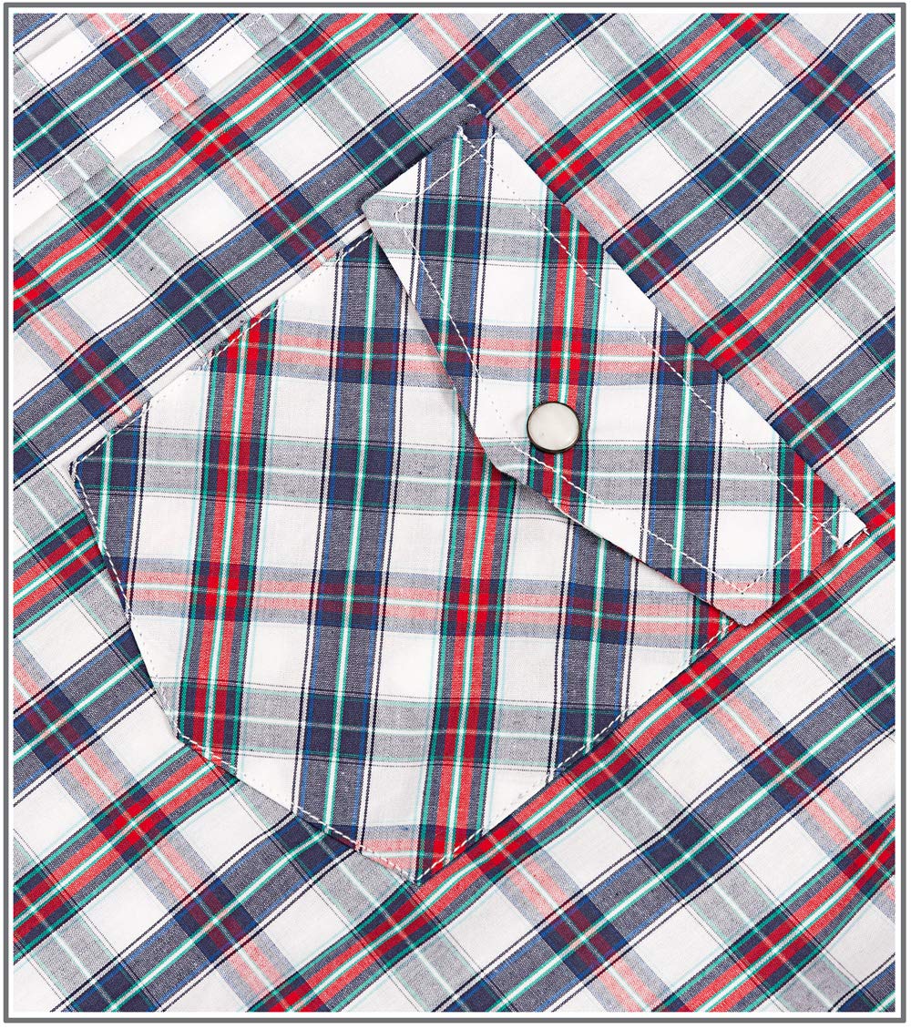 Men's Western Snap Button Plaid Long Sleeve Shirt - Regular Fit Casual Shirt for Cowboy Style, Ranch Work & Outdoor Adventures