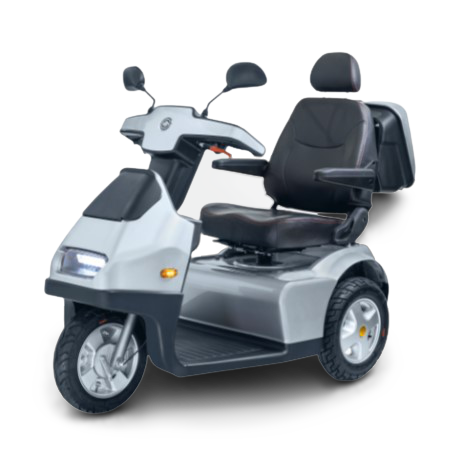 Afikim Afiscooter S3 3-Wheel Electric Mobility Scooter for Adults & Seniors - Lightweight Silver Foldable Design - Ideal for Shopping, Travel & Outdoor Activities