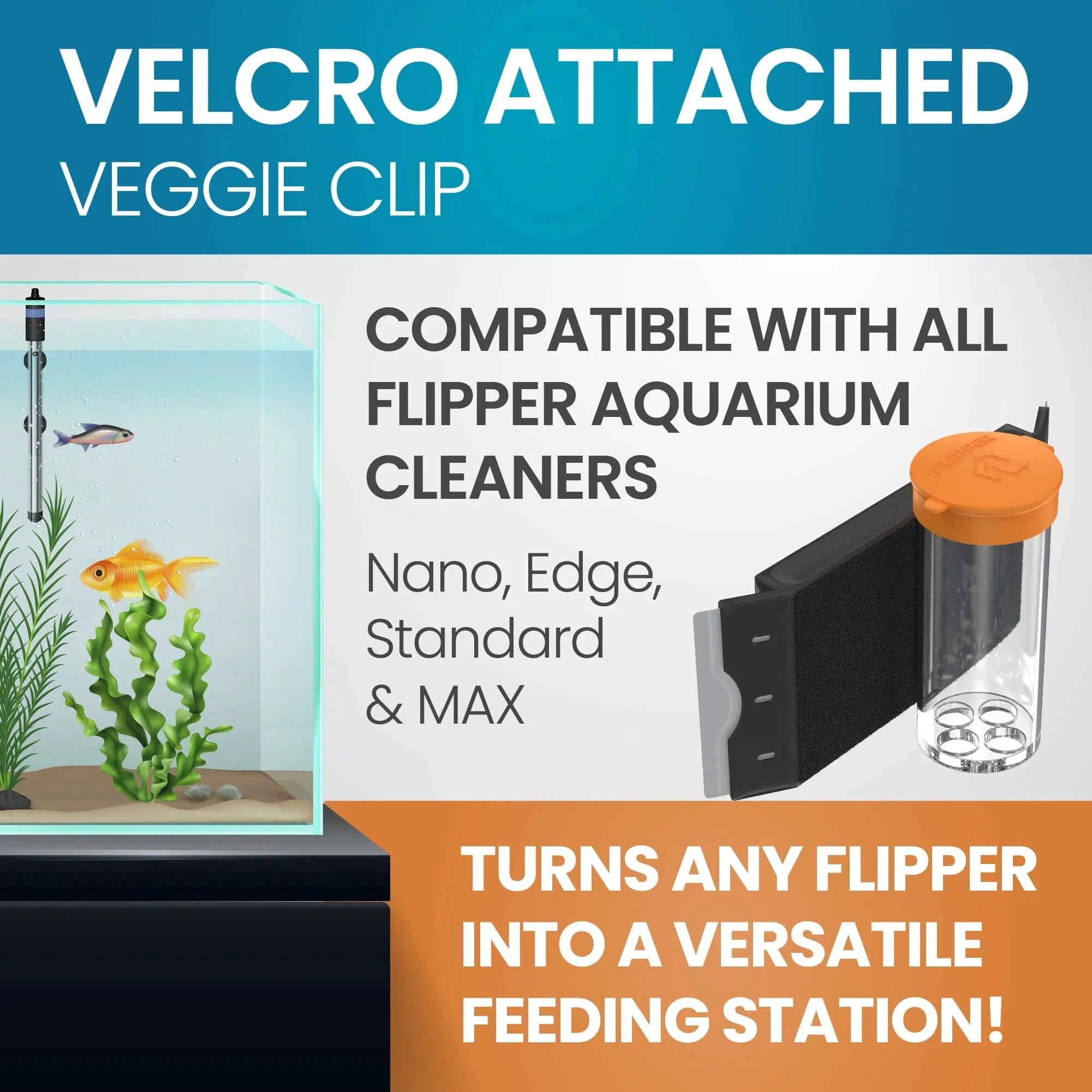 Premium Aquarium Fish Feeding Kit with Flipper - Automatic & Manual Fish Food Dispenser for Freshwater & Saltwater Tanks - Perfect for Home, Office, or Classroom Aquariums