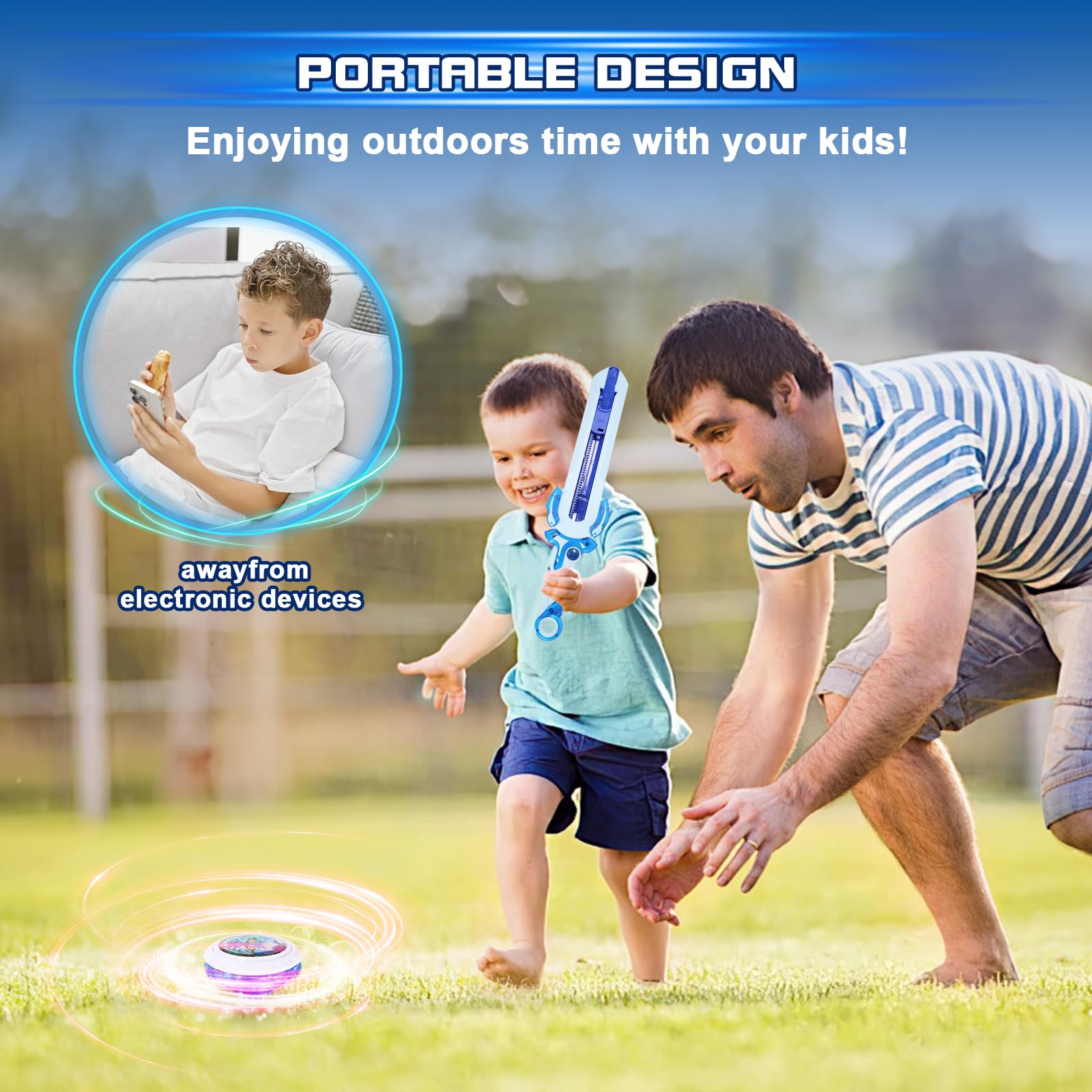 **INFINITY NADO Battle Toys Set - Spinning Top & Sword Launcher for Kids Ages 5-12 | Mini Battle Sword Toys for Boys & Girls | Perfect for Indoor & Outdoor Play, Birthday Gifts & Party Favors (Blue)**