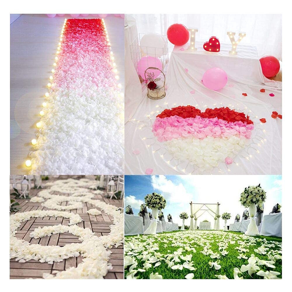 1200pcs White Silk Rose Petals - Artificial Flower Petals for Wedding Decorations, Party Table Confetti, Romantic Nights & Valentine's Day | Perfect for Aisle Scatter, Centerpieces, Photo Backdrops & Proposal Settings