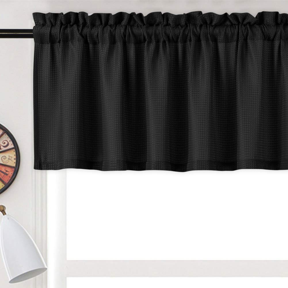 Waterproof Waffle Woven Shower Curtain Valance - 60