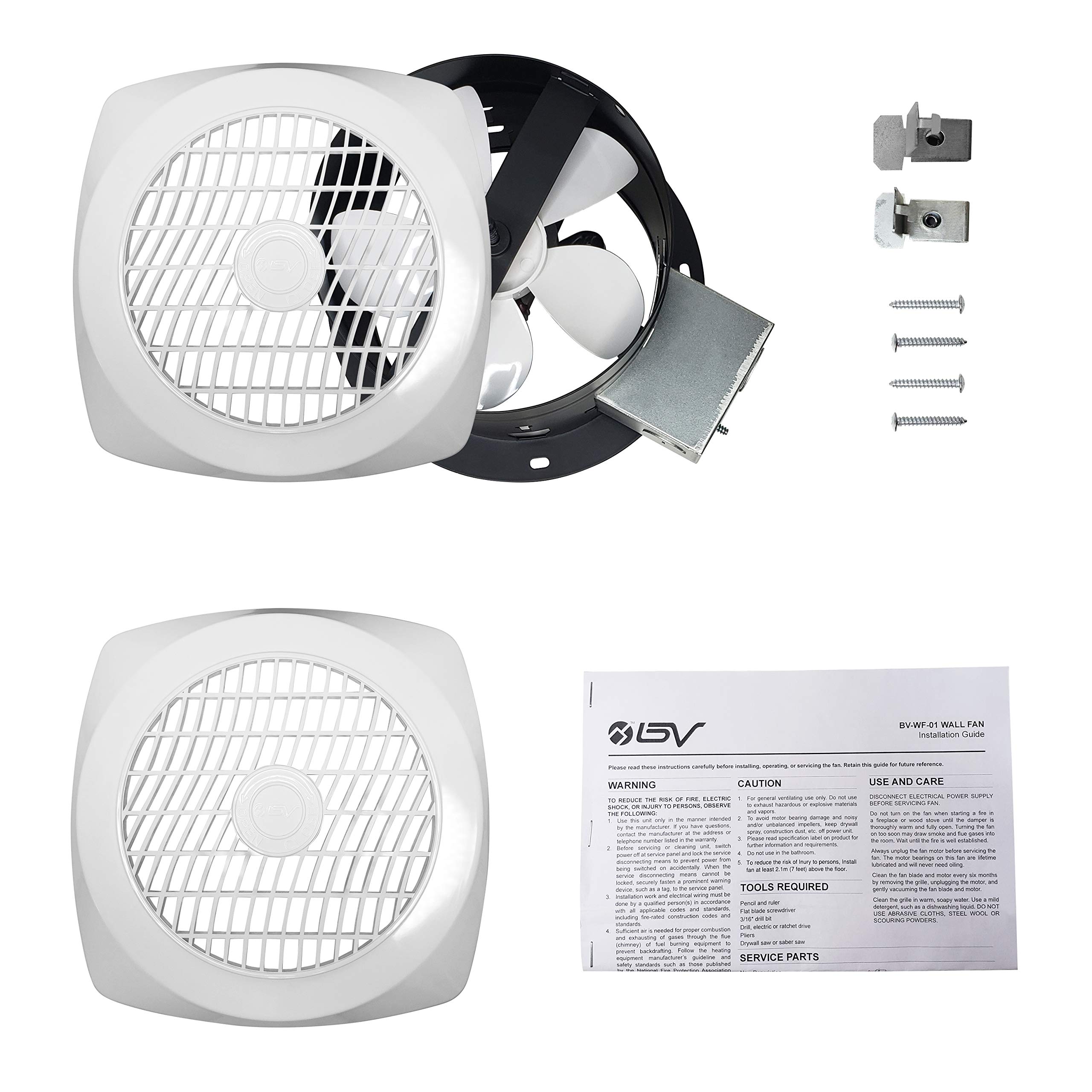 BV 90 CFM Wall Mounted Ventilation Exhaust Fan for Home - Ultra Quiet 4.0 Sones, Efficient Air Circulation for Rooms up to 85 sq ft | 6 Inch Diameter | Removes Heat, Odors, Smoke & Humidity | Perfect for Bathrooms, Kitchens, Laundry Rooms & Garages