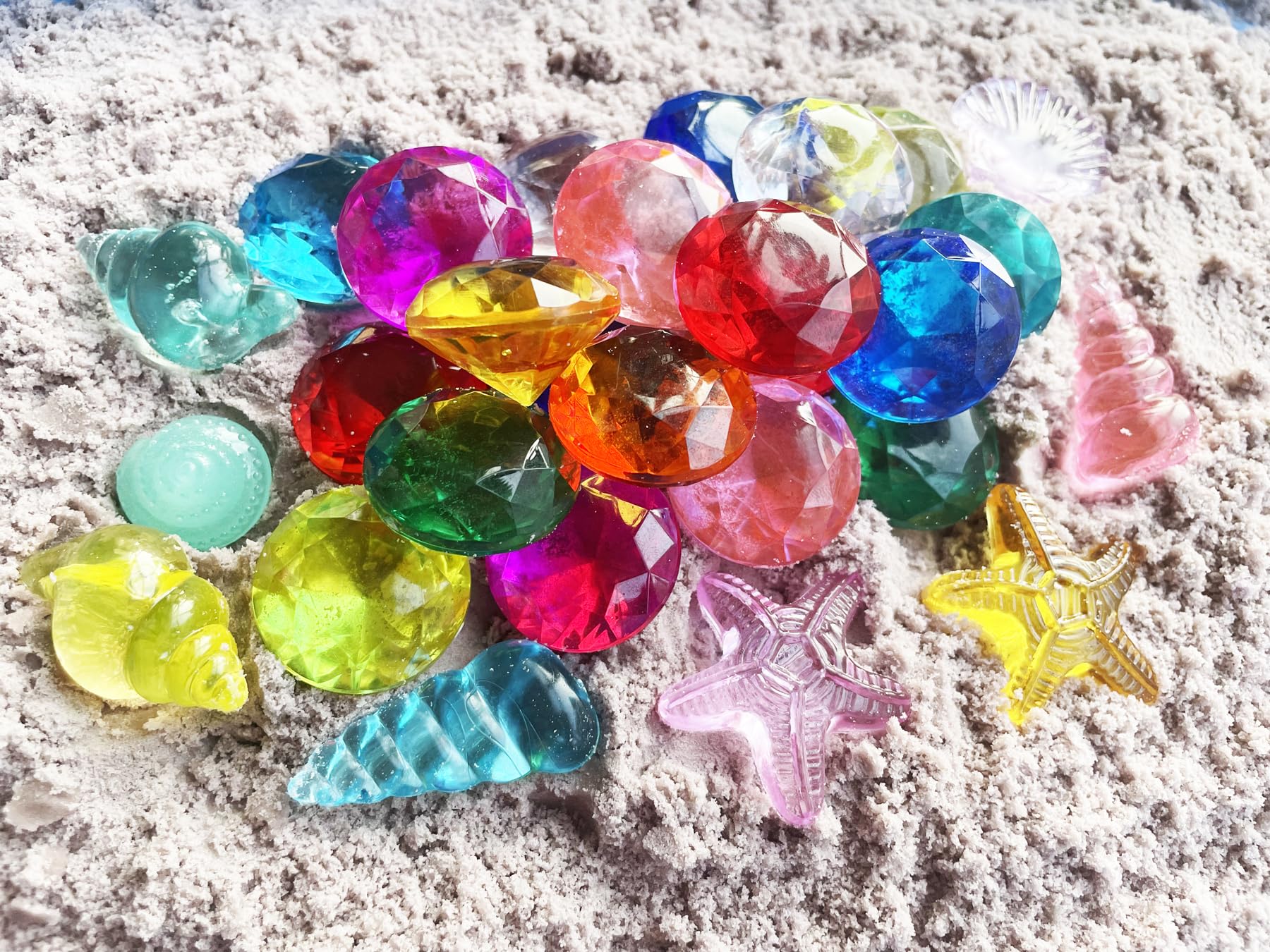 Diving Gem Pool Toys - 38 Acrylic Gems Colorful Diamonds Set Sinking Toy for Kids, Marine Gemstone Underwater Diving Swim Toys, Birthday Party Favors, Pool Games & Summer Water Activities