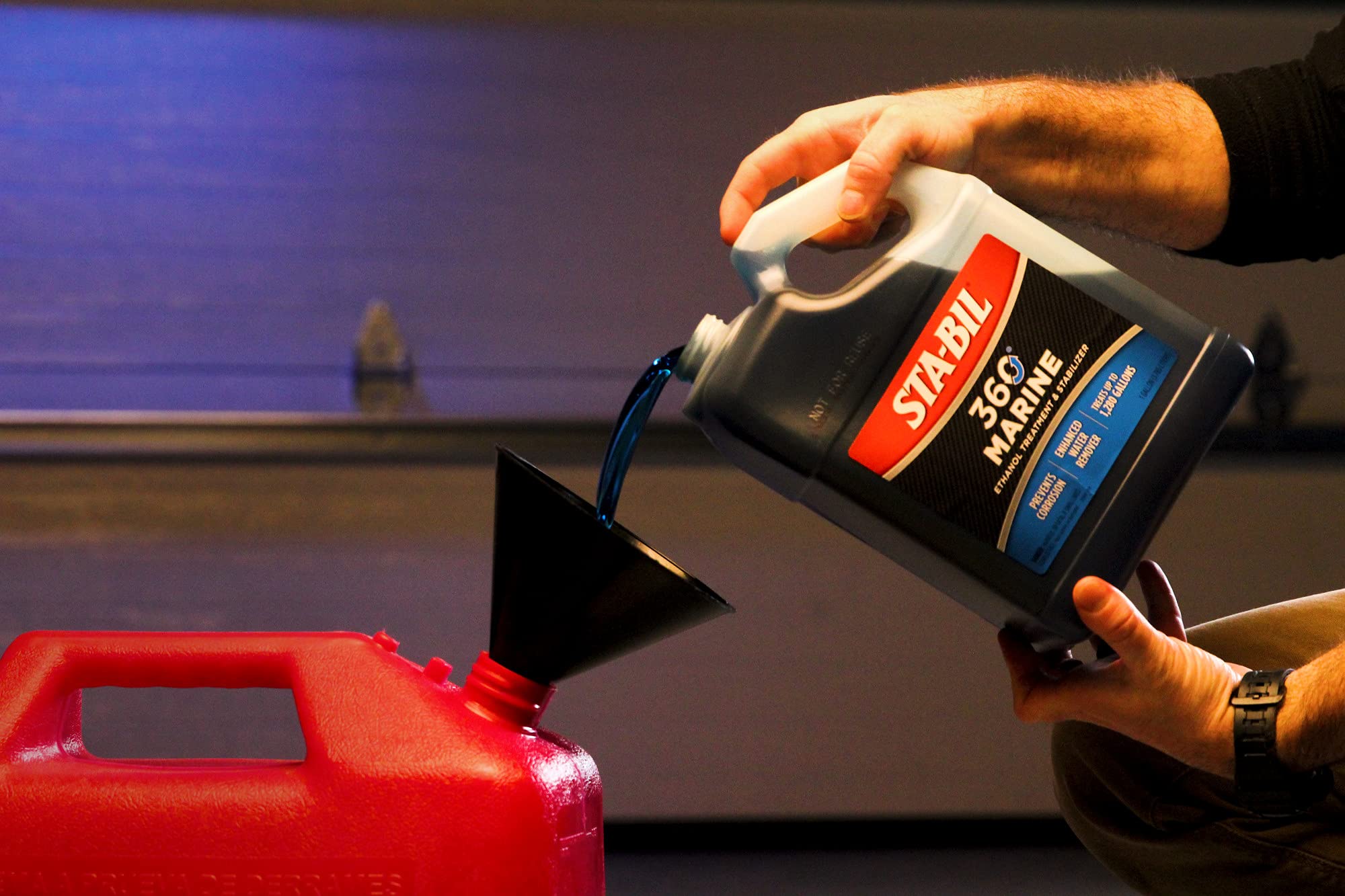 STA-BIL 360 Marine Ethanol Treatment & Fuel Stabilizer - Full Fuel System Cleaner - Fuel Injector Cleaner - Removes Water - Treats 1280 Gallons - 128 Fl. Oz. (22250) - Gold 1 Gallon - Ideal for Boats, Marine Engines & Watercraft Fuel Maintenance