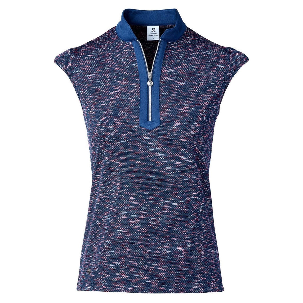 Alvina Night Blue Women's Sleeveless Golf Polo Shirt - Breathable Moisture-Wicking Athletic Top for Golf, Tennis & Casual Wear