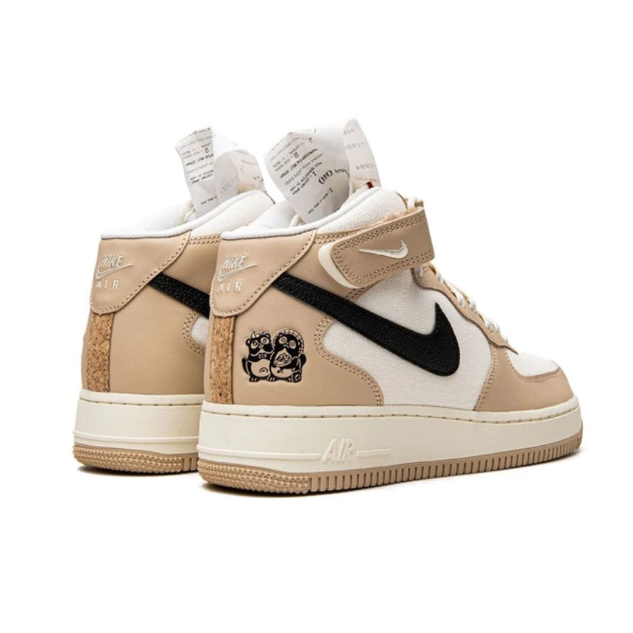 Nike Air Force 1 Mid '07 Sneakers - Black Pale Ivory Coconut Milk Colorway | Men's Basketball Shoes for Casual Wear & Street Style