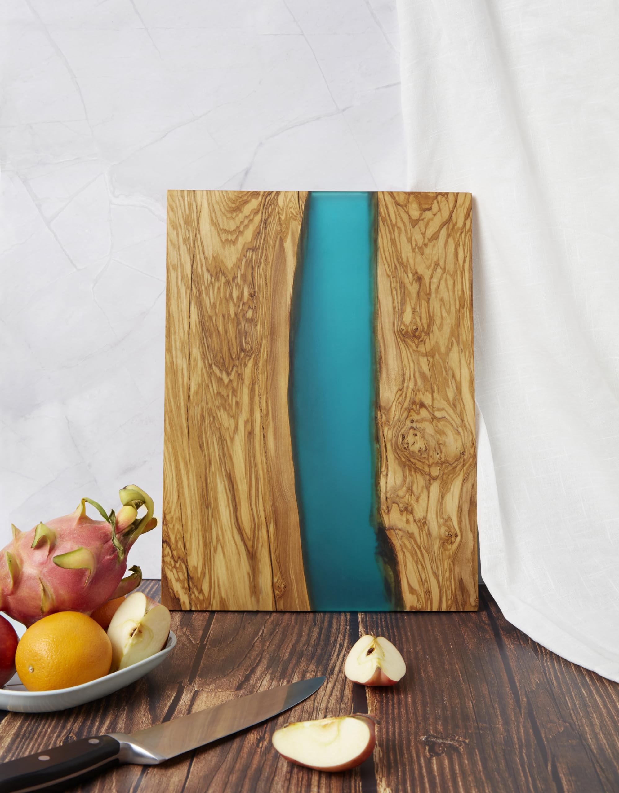 Makerflo 10-Piece Olive Wood Resin Cutting Board Set for DIY Crafting - Laser Engraving, Epoxy, UV DTF & Vinyl Projects | Durable Wooden Chopping Block with Mineral Oil Coating | Perfect for Kitchen, Home Decor & Personalized Gifts