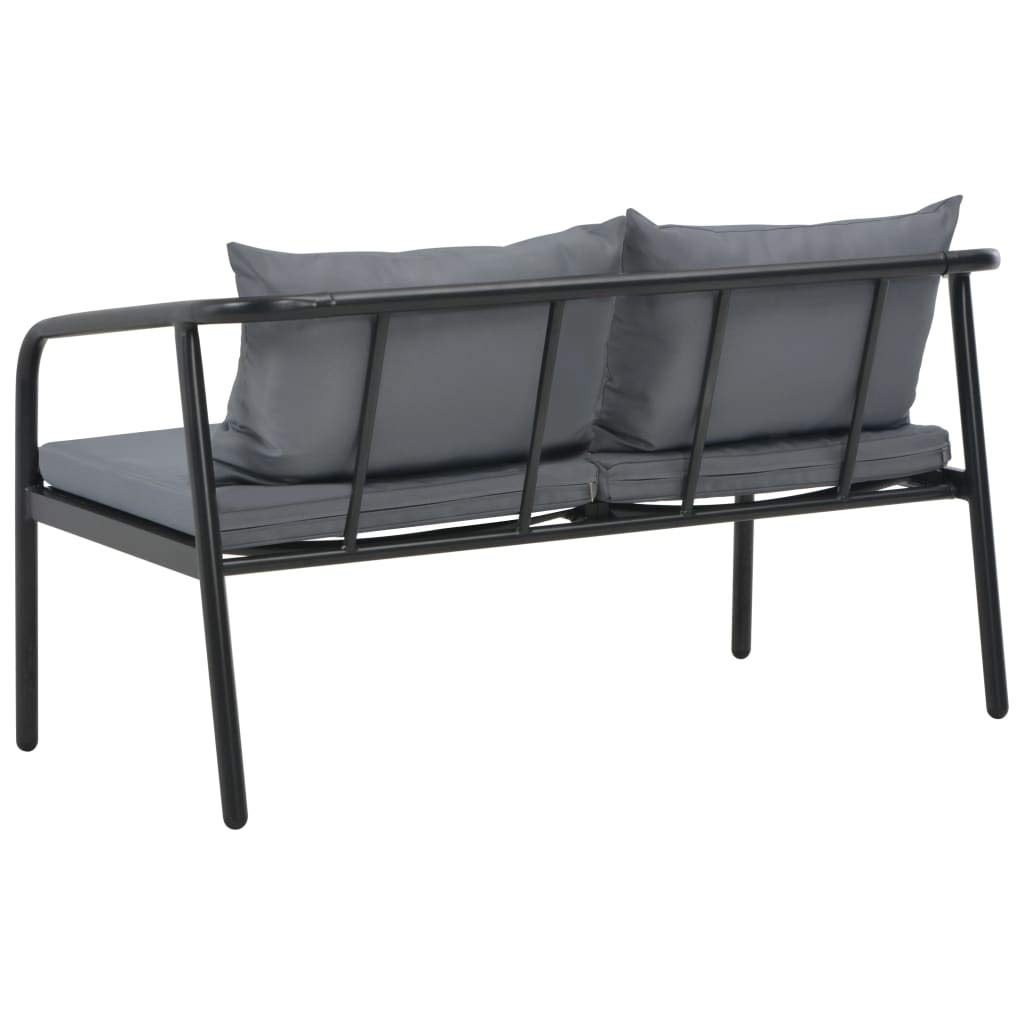 Outdoor Garden Sofa Set 2-Seater with Cushions - Gray Aluminum Patio Furniture for Backyard, Poolside, Lawn & Garden Relaxation - Fast Shipping