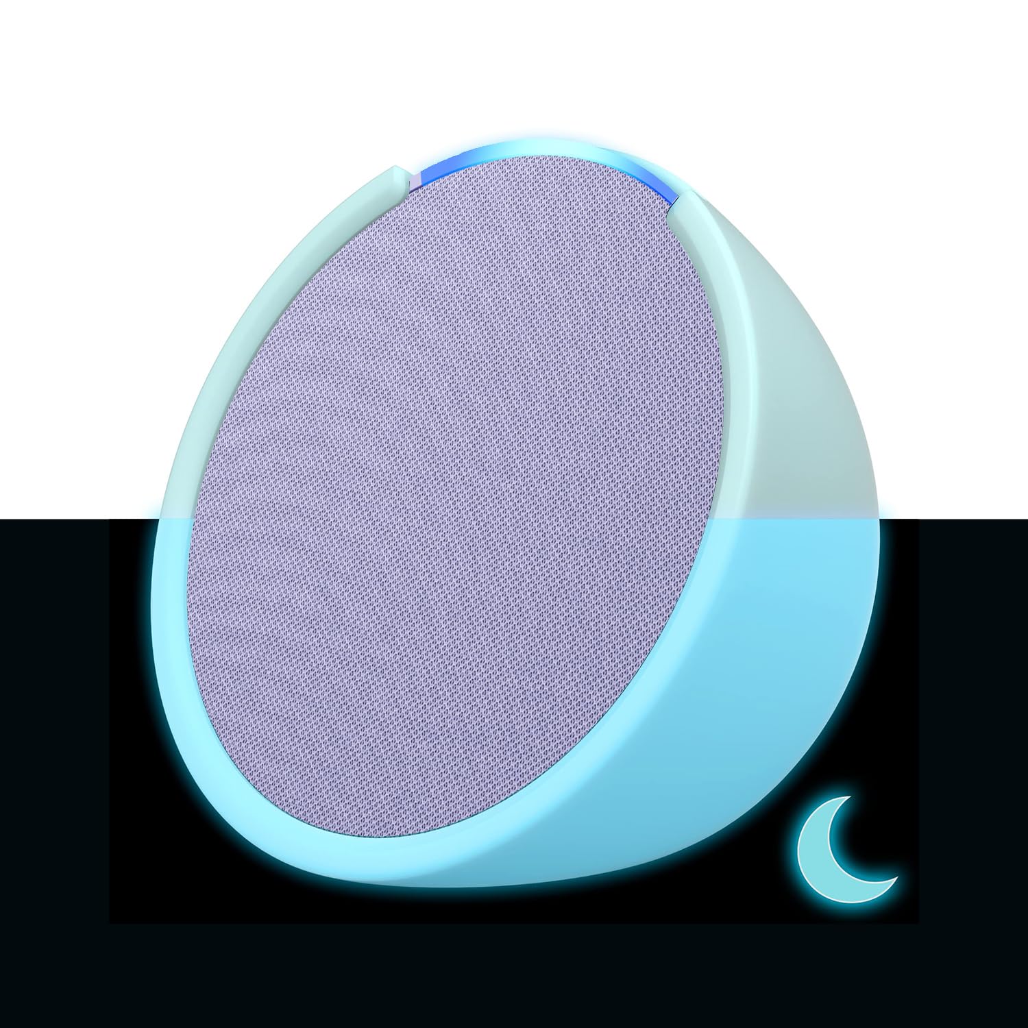 Echo Pop Smart Speaker with Alexa - Compact Wi-Fi & Bluetooth Speaker with Full Sound, Lavender Bloom (2023) | Includes Glow-in-the-Dark Made for Amazon Sleeve | Perfect for Bedroom, Office & Outdoor Use