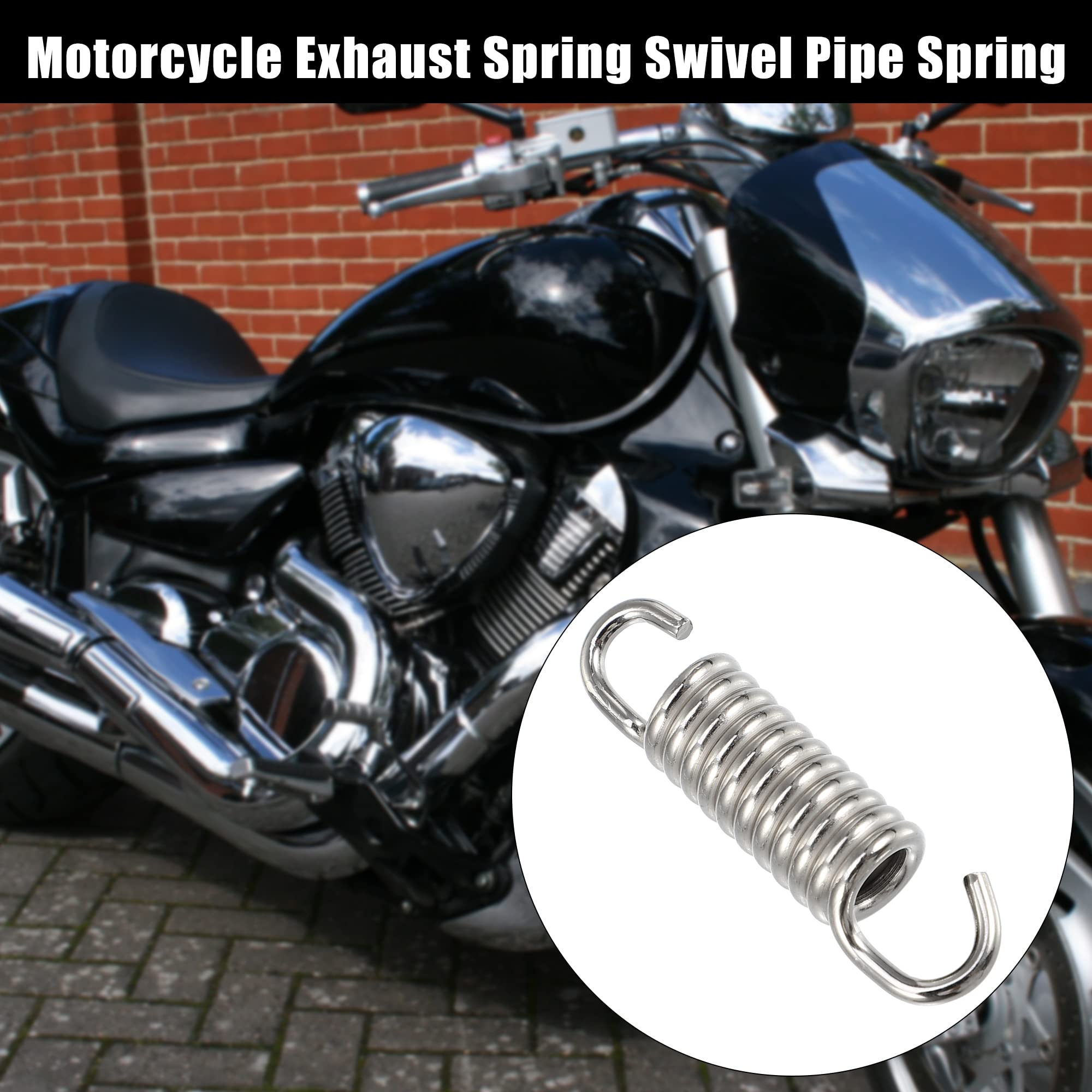 X AUTOHAUX 2 Pcs Universal Motorcycle Exhaust Pipe Springs - 43mm (1.69