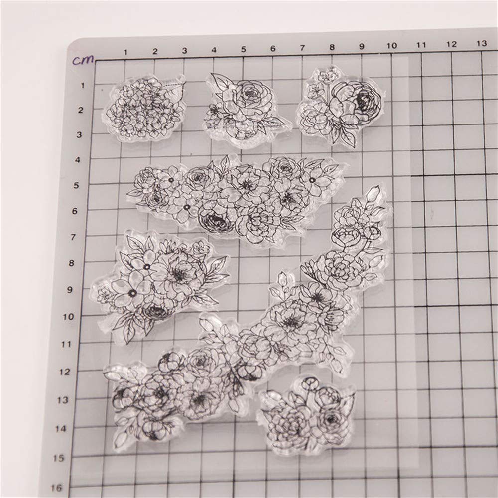 DIY Floral Clear Stamps for Card Making & Scrapbooking - Transparent Silicone Stamps with Leaves for Journals, Albums & Paper Crafts - Perfect for Wedding Invitations, Bullet Journaling & Home Decor - A1510