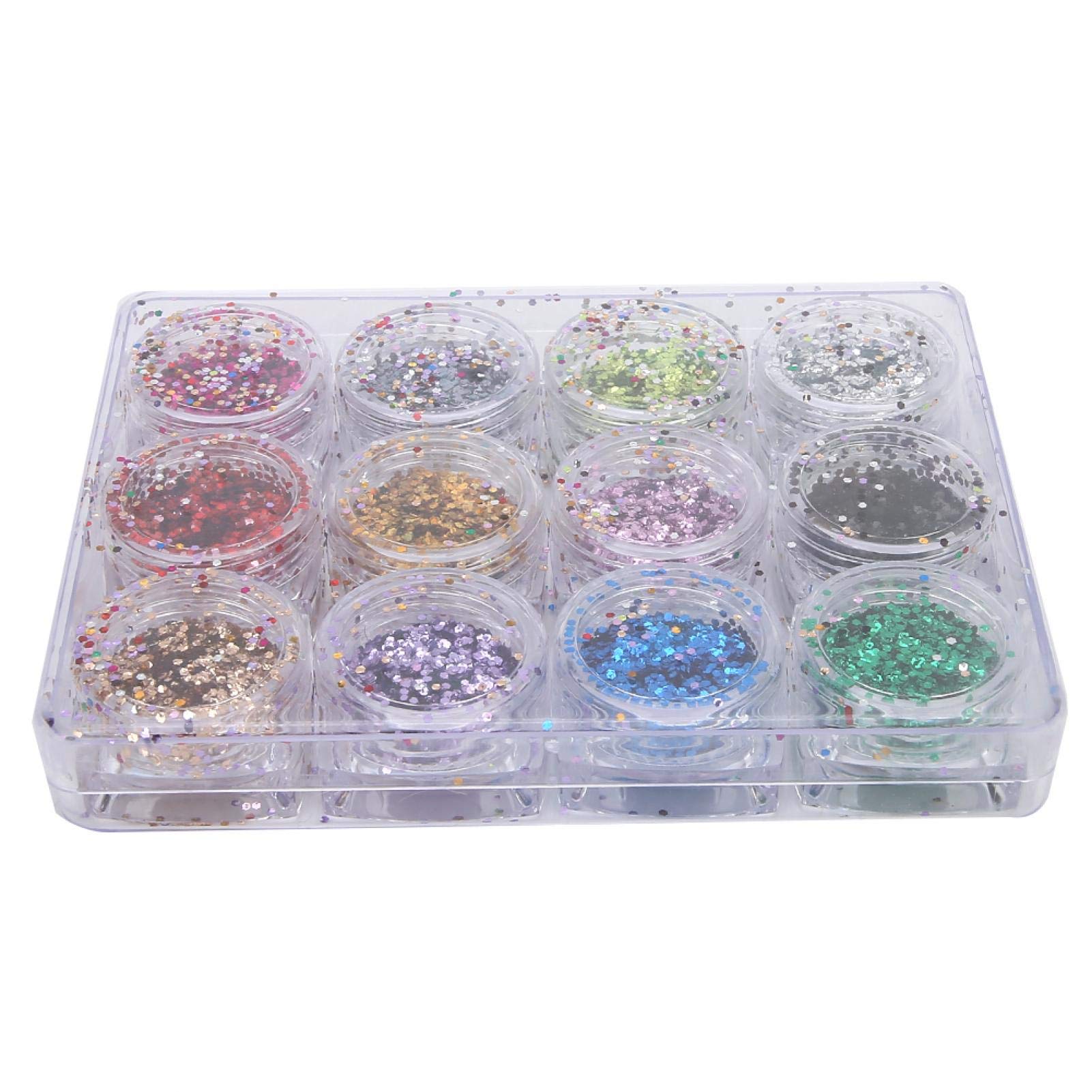 12pcs Nail Art Glitter Powder - Fine Diamond Dust Pigment for DIY Nail Decoration, UV Gel Polish & Salon Use - Shining Nail Art Supplies for Manicure, Pedicure & Professional Nail Designs