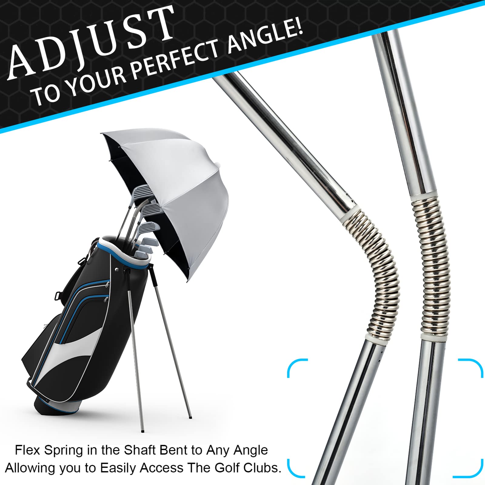 G4Free Golf Umbrella with Flex Technology - Waterproof Windproof Golf Bag Umbrella for Club Protection - Perfect for Golf Courses, Driving Ranges & Outdoor Sports