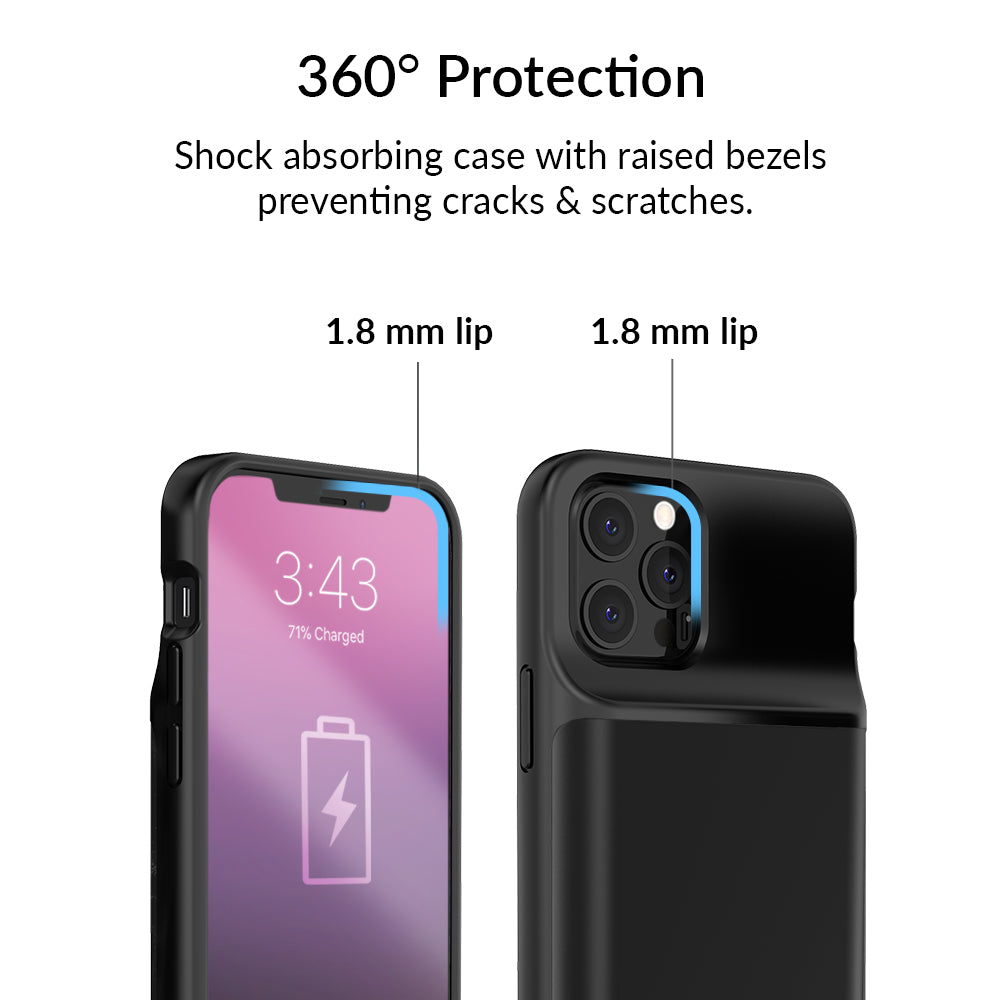Premium Black iPhone Charging Case - Slim Portable Battery Pack for iPhone [Models] | Extended Battery Life for Travel, Work & Outdoor Adventures