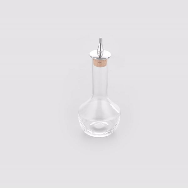 Premium 4 oz Glass Bitters Bottle with Silver Dasher - Modern Bar Accessory for Cocktails, Mixology & Home Bars (5.75