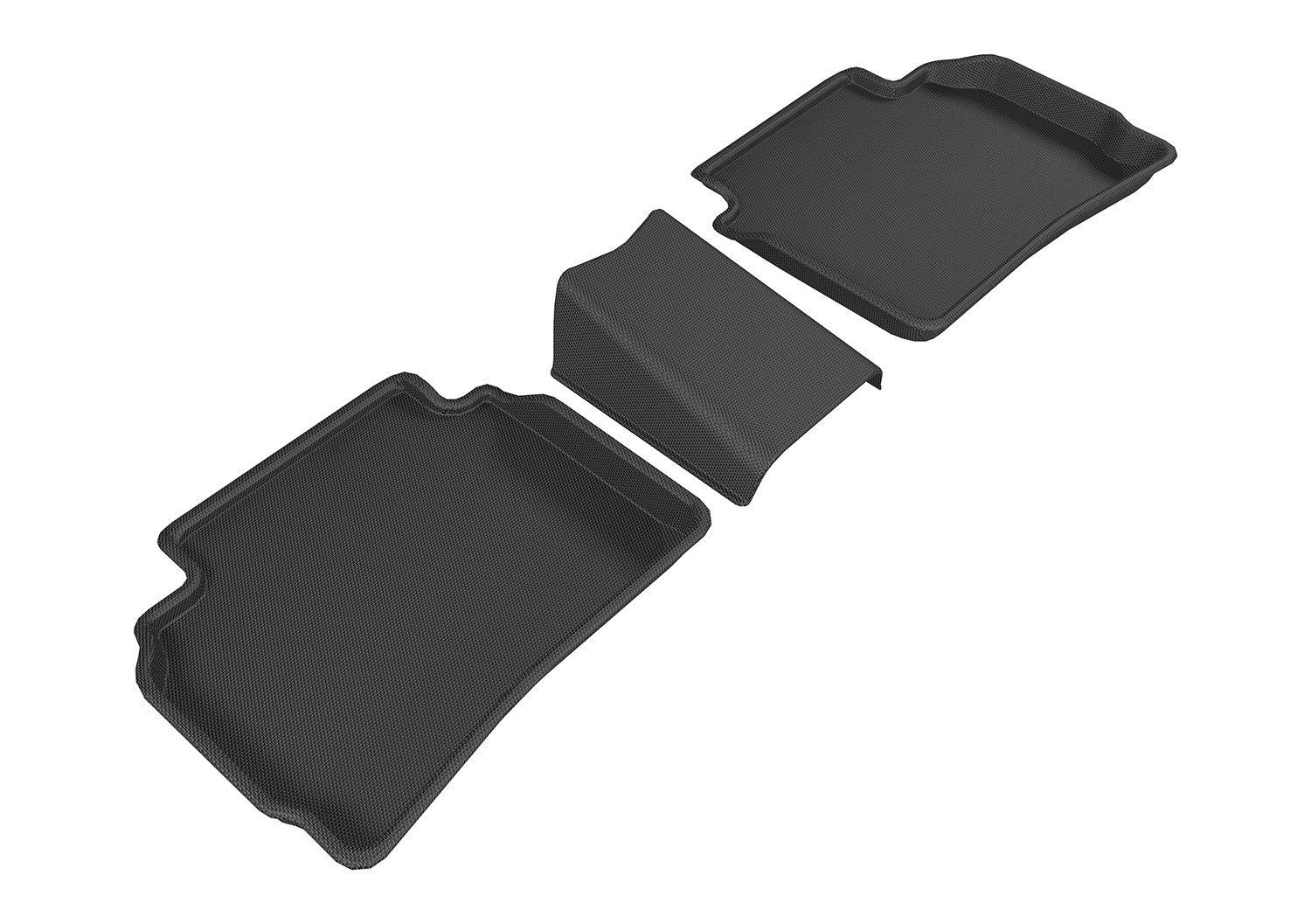 3D MAXpider Kagu Custom Fit All-Weather Floor Mats for CHEVROLET MALIBU 2016-2025 (2nd Row, Black) - Durable Car Floor Liners for Protection Against Mud, Snow & Spills - Perfect for Daily Commute & Road Trips