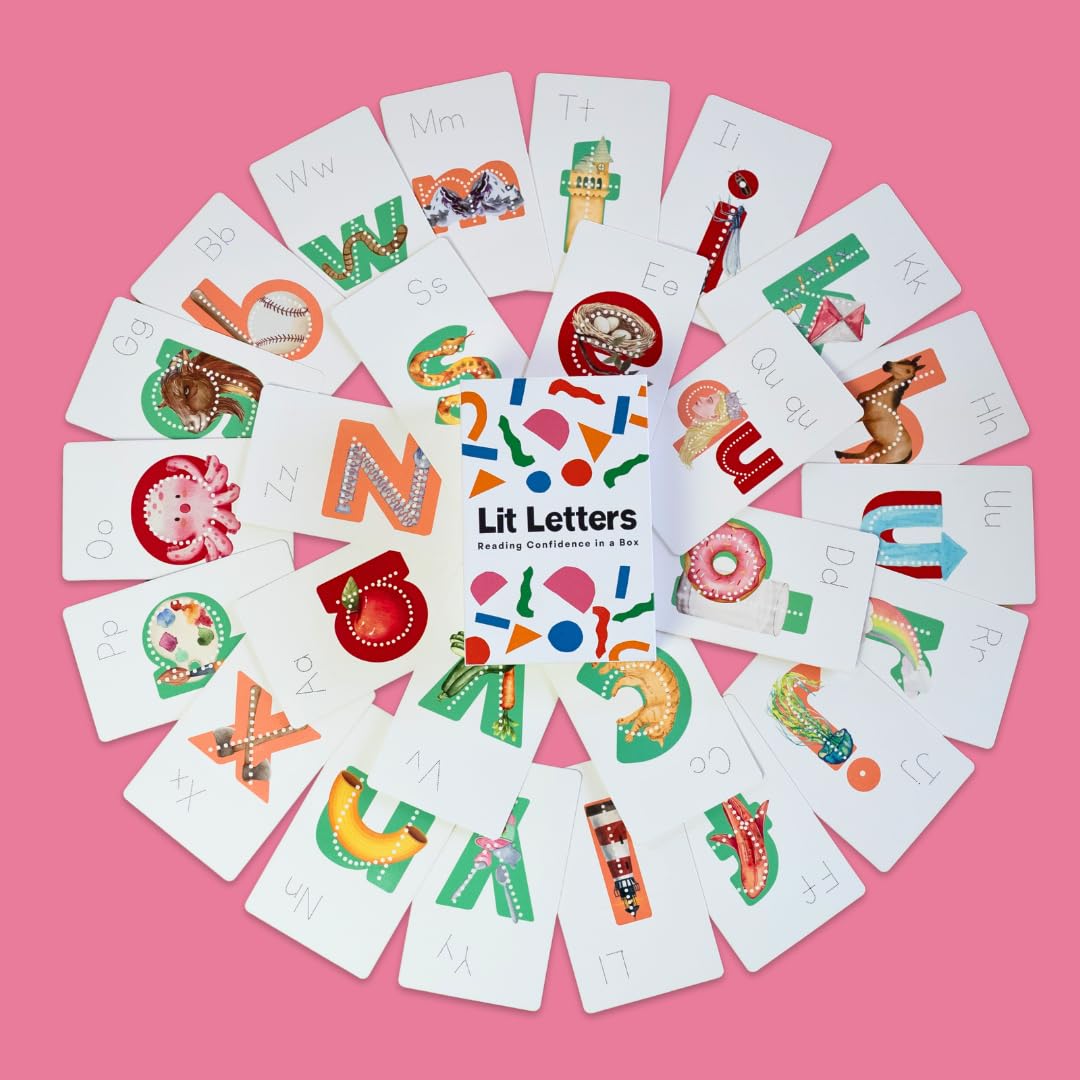 Lit Letters Flash Cards – Official Lit to Lead Alphabet Learning Tool | Learn Letter Sounds 2X Faster with Embedded Pictograph Mnemonics | Perfect for Preschool & Kindergarten Phonics Practice at Home or Classroom