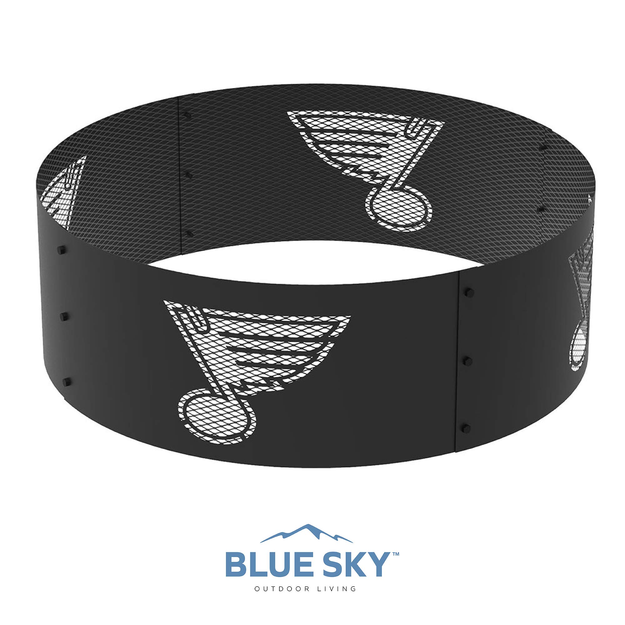 Blue Sky Outdoor Living 36 Inch Round Fire Pit Ring - Vegas Golden Knights Team Logo - Perfect for Backyard, Patio & Camping Gatherings