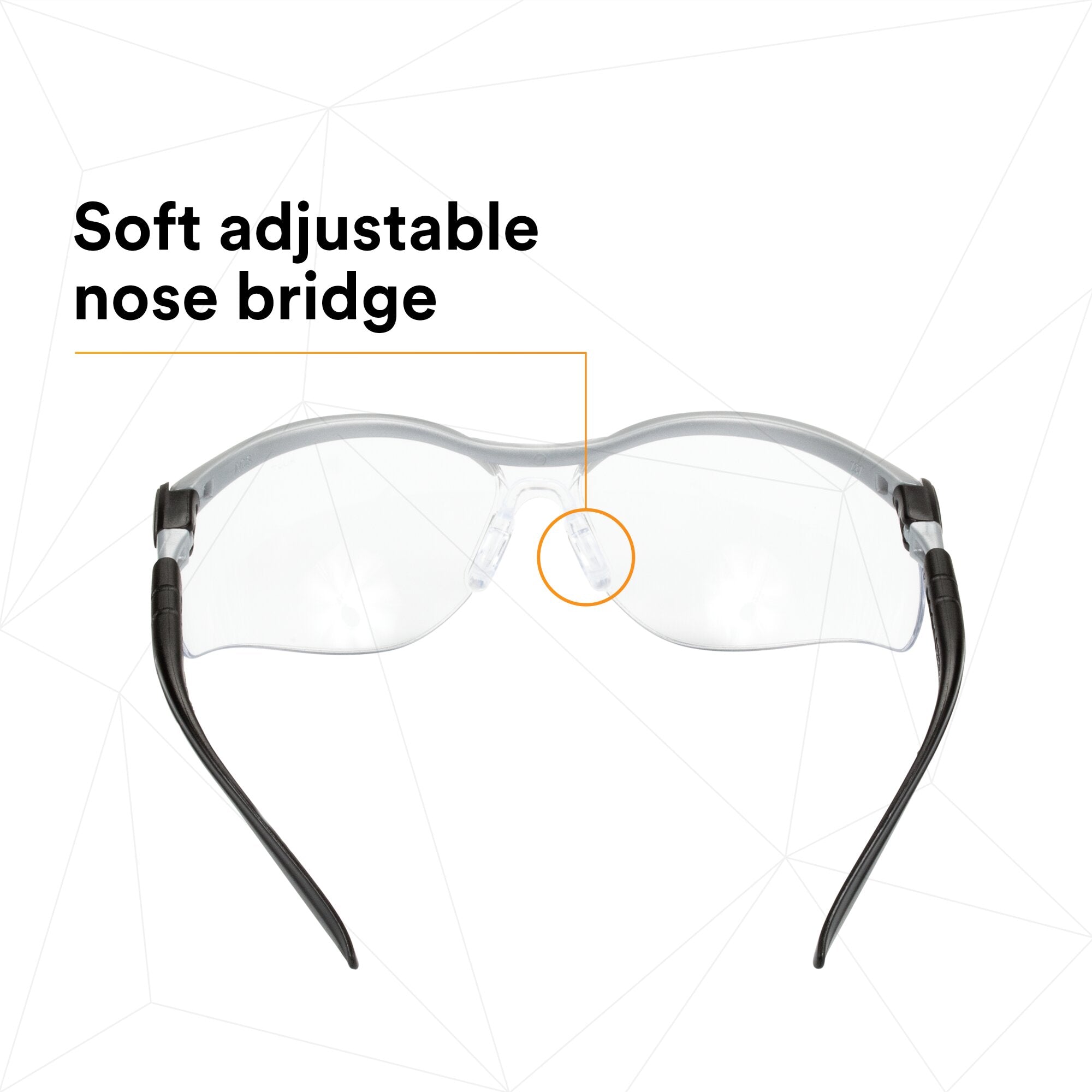 3M BX Protective Eyewear 11380 - Clear Anti-Fog Safety Glasses with Silver/Black Frame - ANSI Z87.1 Certified for Workplace, Construction & DIY Projects