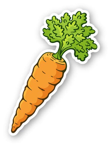 Cute Squiddy Carrot Cartoon Vinyl Sticker Decal - Waterproof, Durable for Phone, Laptop, Water Bottle (3 Inches) - Perfect for Kids Room Decor, School Supplies & DIY Crafts