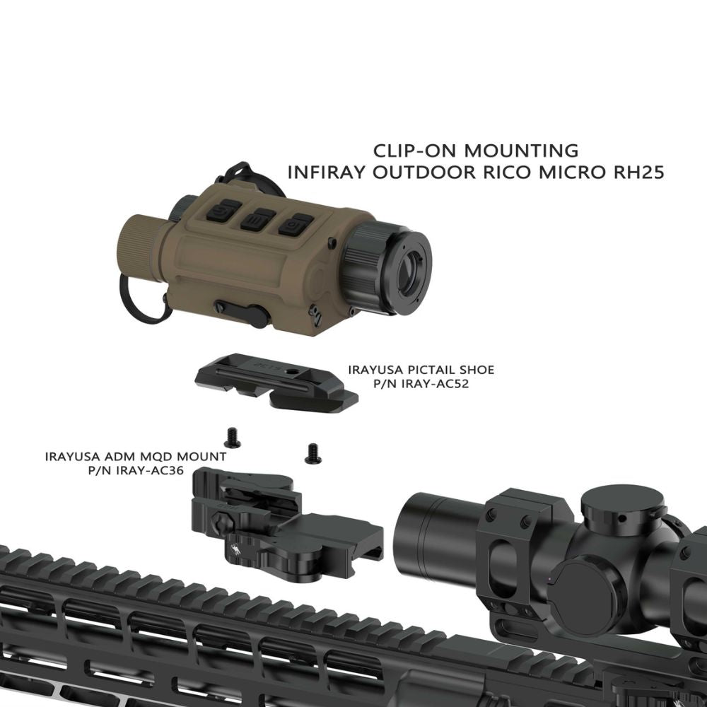 iRay MQD Mount | AC36 Quick Detach Mount for RH25 Thermal Scopes - Perfect for Hunting, Tactical & Outdoor Adventures