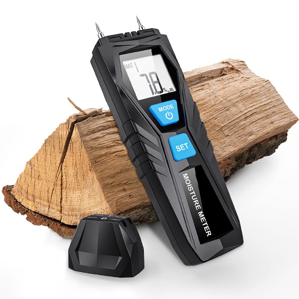 RSTJVBD Digital Wood Moisture Meter with 2 Pin Probe & LCD Display - 1% to 75% Range - Humidity Tester for Lumber, Drywall, Paper - Perfect for Carpenters, Builders & DIY Home Projects