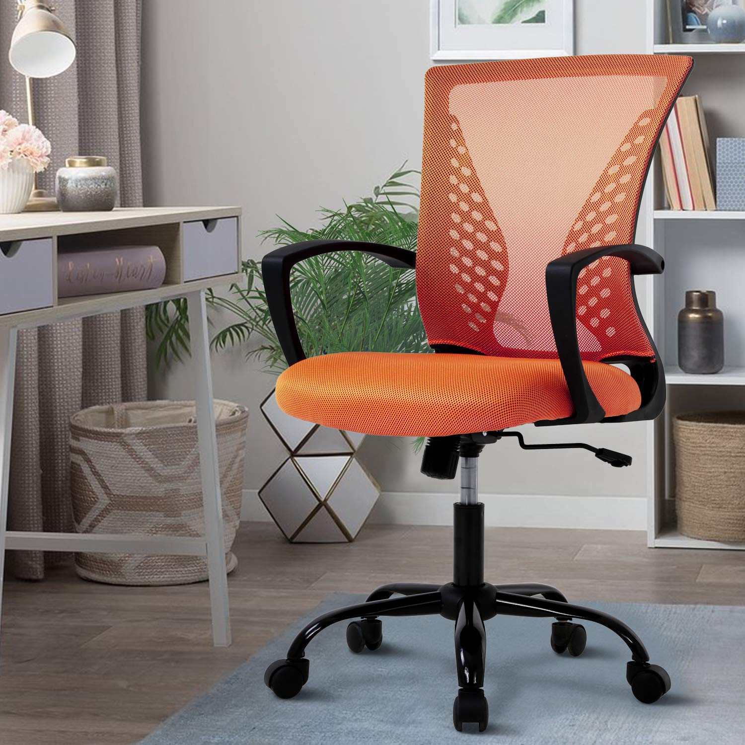 Ergonomic Mesh Office Chair with Adjustable Height & Lumbar Support - Breathable Computer Desk Chair for Men & Women - Home Office Chair with Armrests & Swivel Base - Perfect for Remote Work, Gaming & Study Sessions