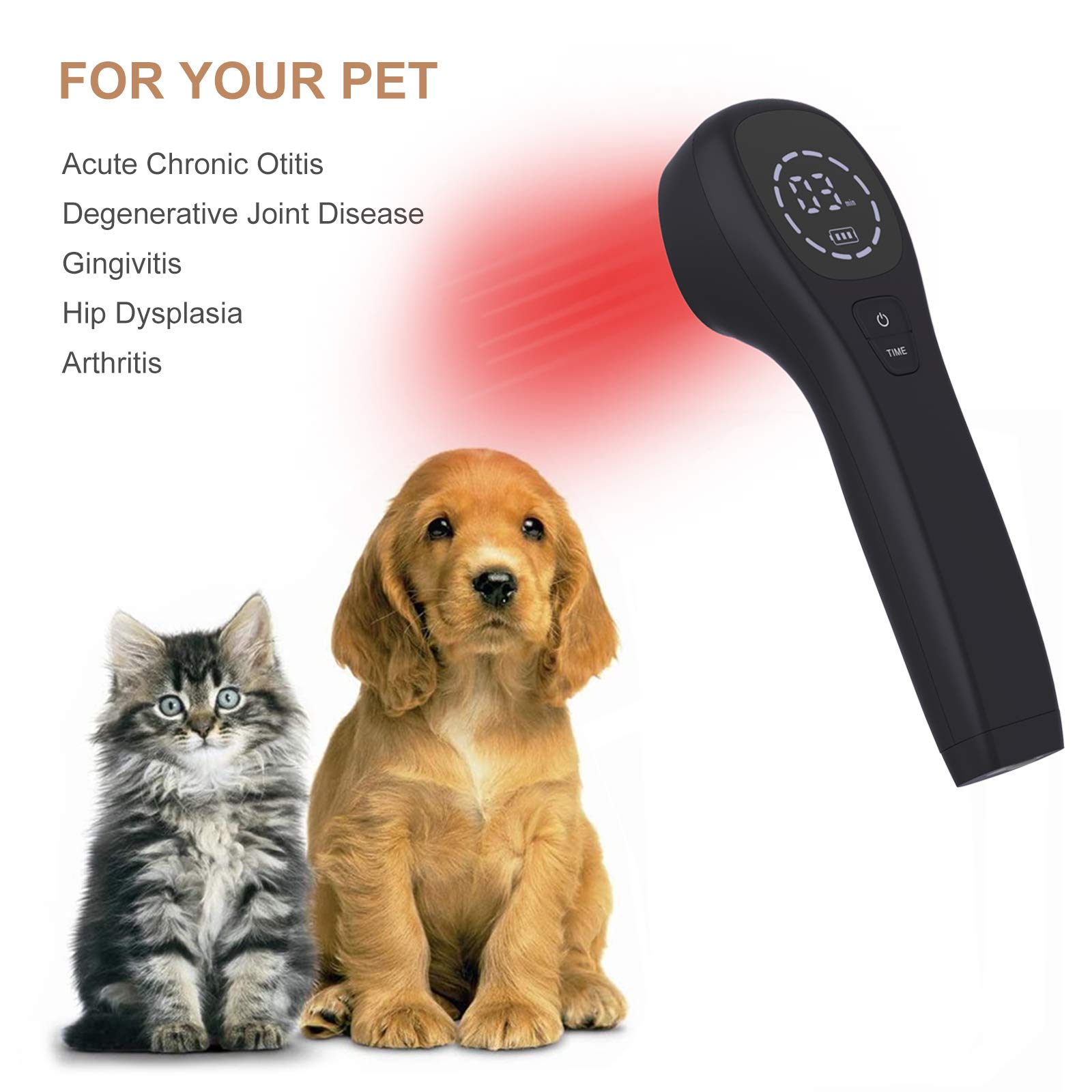 YJT Red Light Therapy Device for Pain Relief - 650nm & 808nm Infrared Light Therapy for Joint & Muscle Pain - Portable Home Use for Back, Knee, Shoulder Pain Relief (Black)