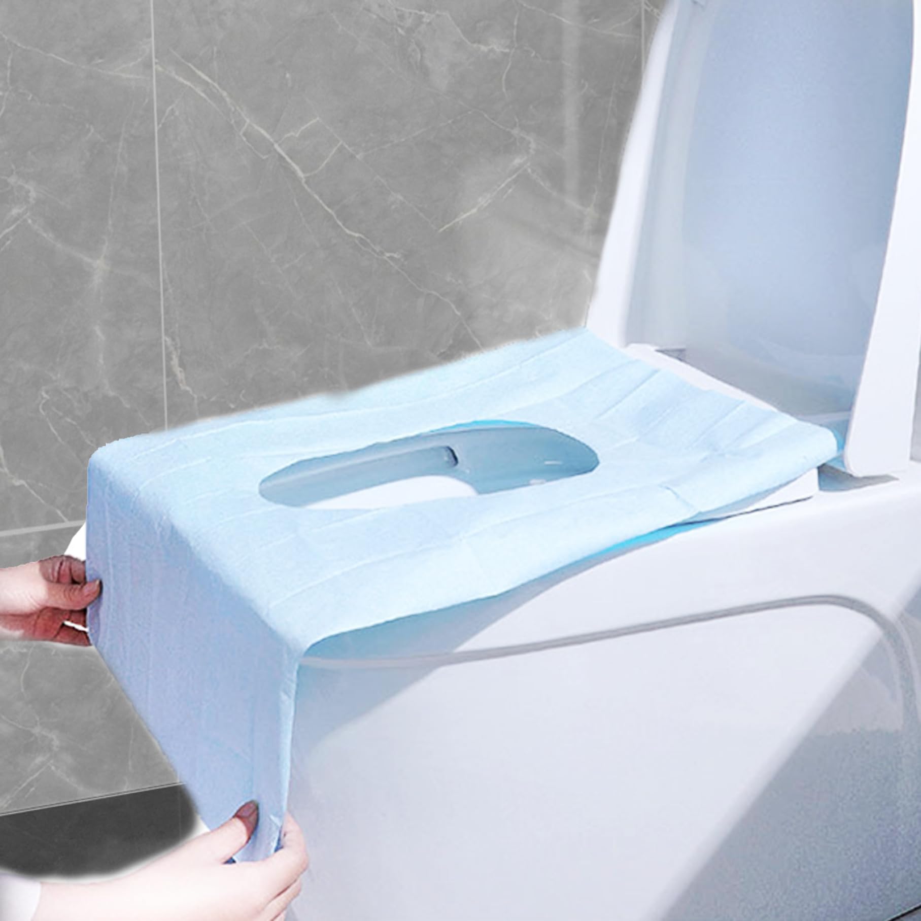 **Disposable Toilet Seat Covers 30Pcs - Flushable, Waterproof & Hygienic Public Restroom Essentials | Travel, Office & Outdoor Use**