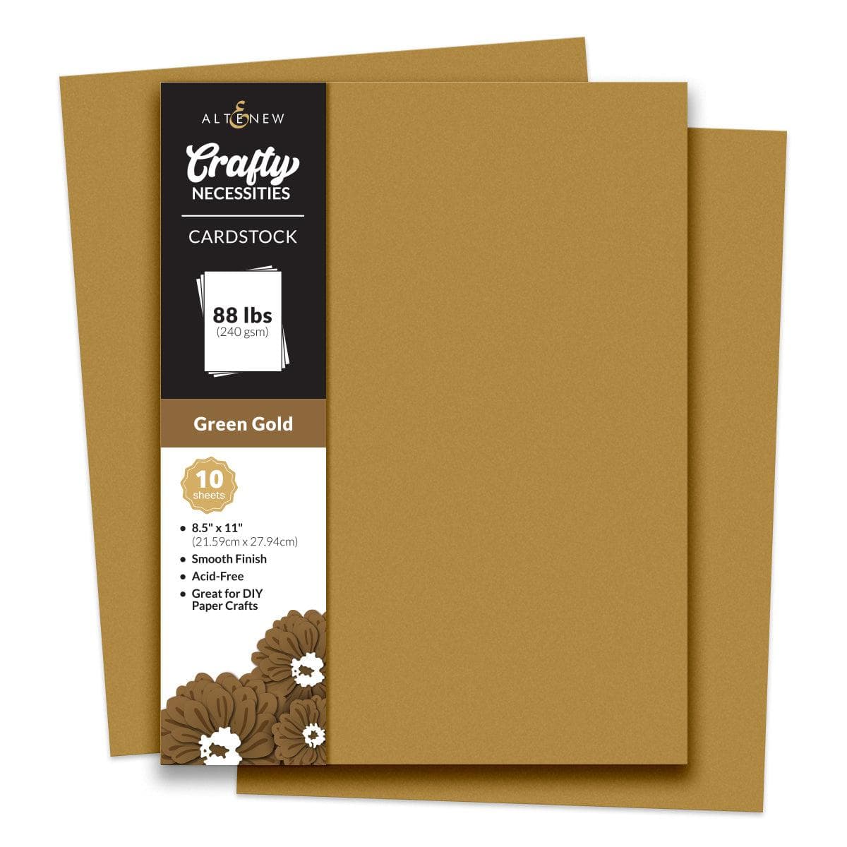 Premium Green Gold Cardstock Paper - 10 Sheets for Scrapbooking, DIY Crafts, Invitations & Greeting Cards - High-Quality Heavyweight Paper for Creative Projects