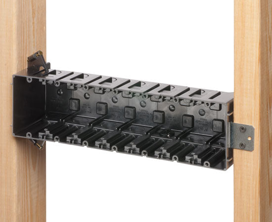 Dual Gang End Box Nail On for New Construction - Ideal for Electrical Wiring and Home Improvement Projects