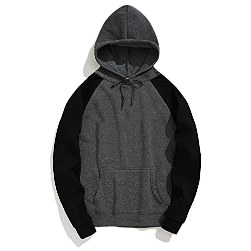 Men's Long Sleeve Hooded Sweater Jacket - Winter & Autumn Patchwork Pullover Sweatshirt for Casual Wear, Outdoor Activities and Layering