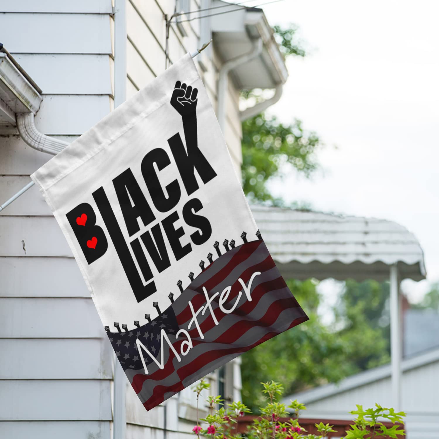 Black Lives Matter House Flag - Double Sided Outdoor Yard Decoration 28x40 inches - BLM Flag for Social Justice, Equality & Solidarity - Perfect for Front Yard, Porch, or Protest Demonstrations