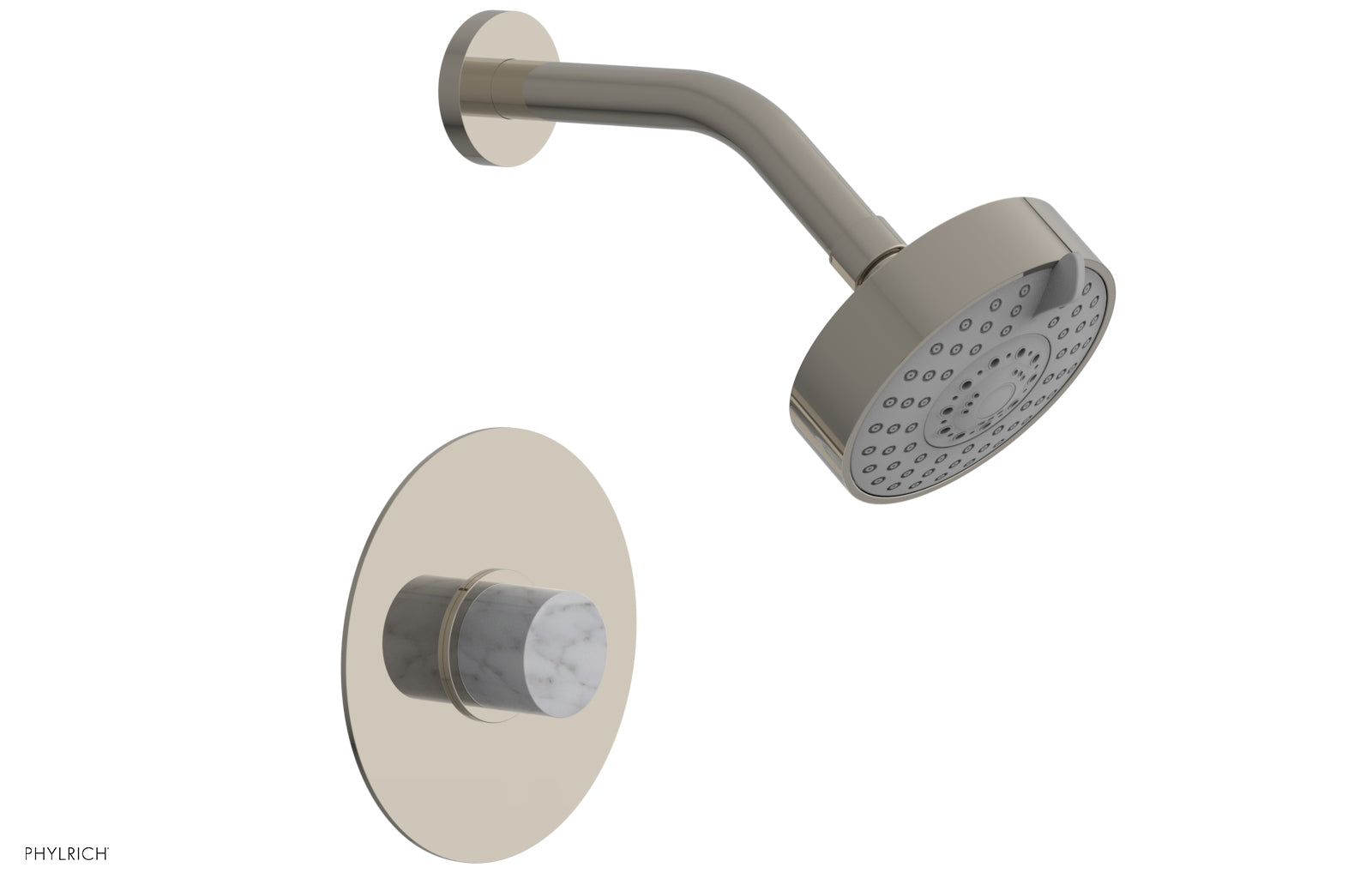 Premium White Marble Pressure Balance Shower Set - BASIC II Model 230-23 | Modern Bathroom Upgrade for Spa-Like Experience