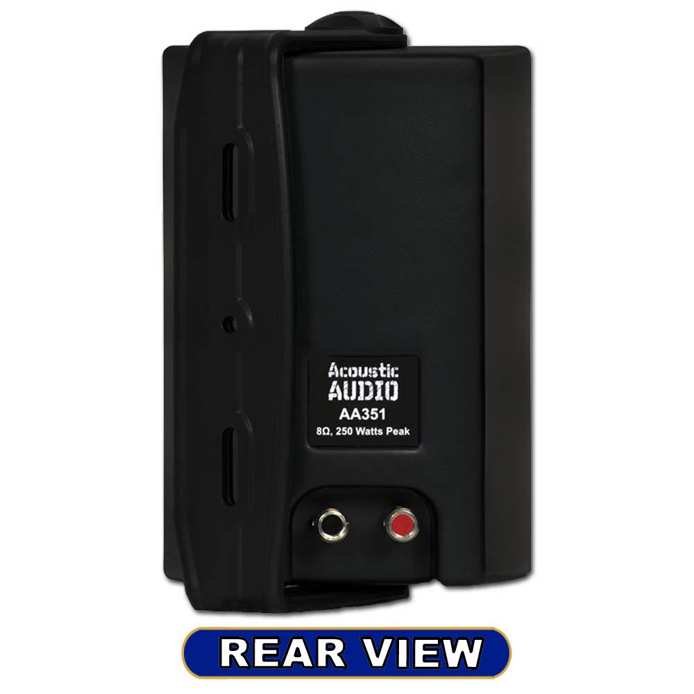 Acoustic Audio AA351B Indoor Outdoor 2-Way Black Speakers - 3000W Peak Power, 6 Pair Pack (AA351B-6Pr) - Perfect for Home Theater, Patio, and Party Sound Systems