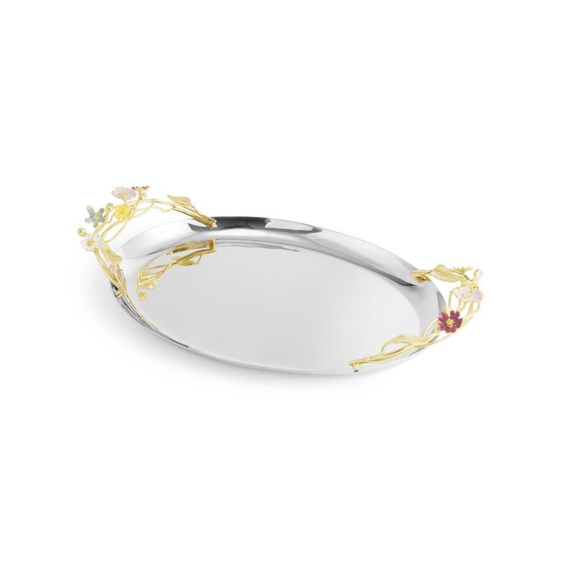 Wildflowers Medium Oval Tray - Handmade Decorative Serving Tray for Home Decor, Dining & Gift Giving | Perfect for Coffee Tables, Kitchen Countertops & Wedding Centerpieces