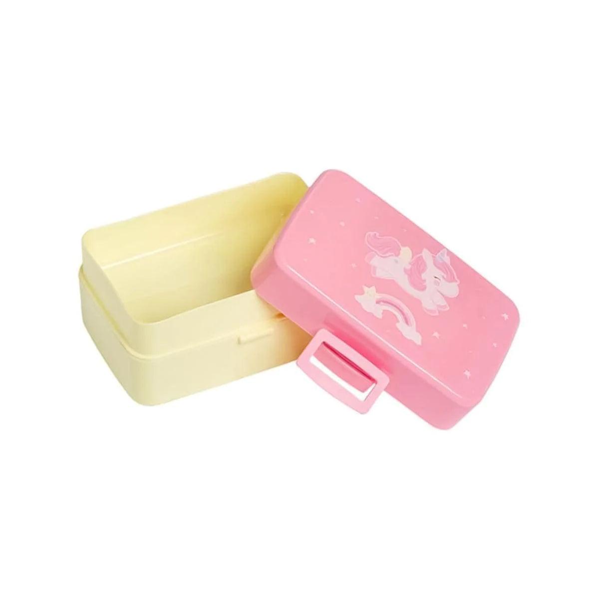 A Little Lovely Company Unicorn Solid Lunch Box - Insulated Kids Bento Box for School, Picnics & Travel - BPA-Free Leakproof Food Container