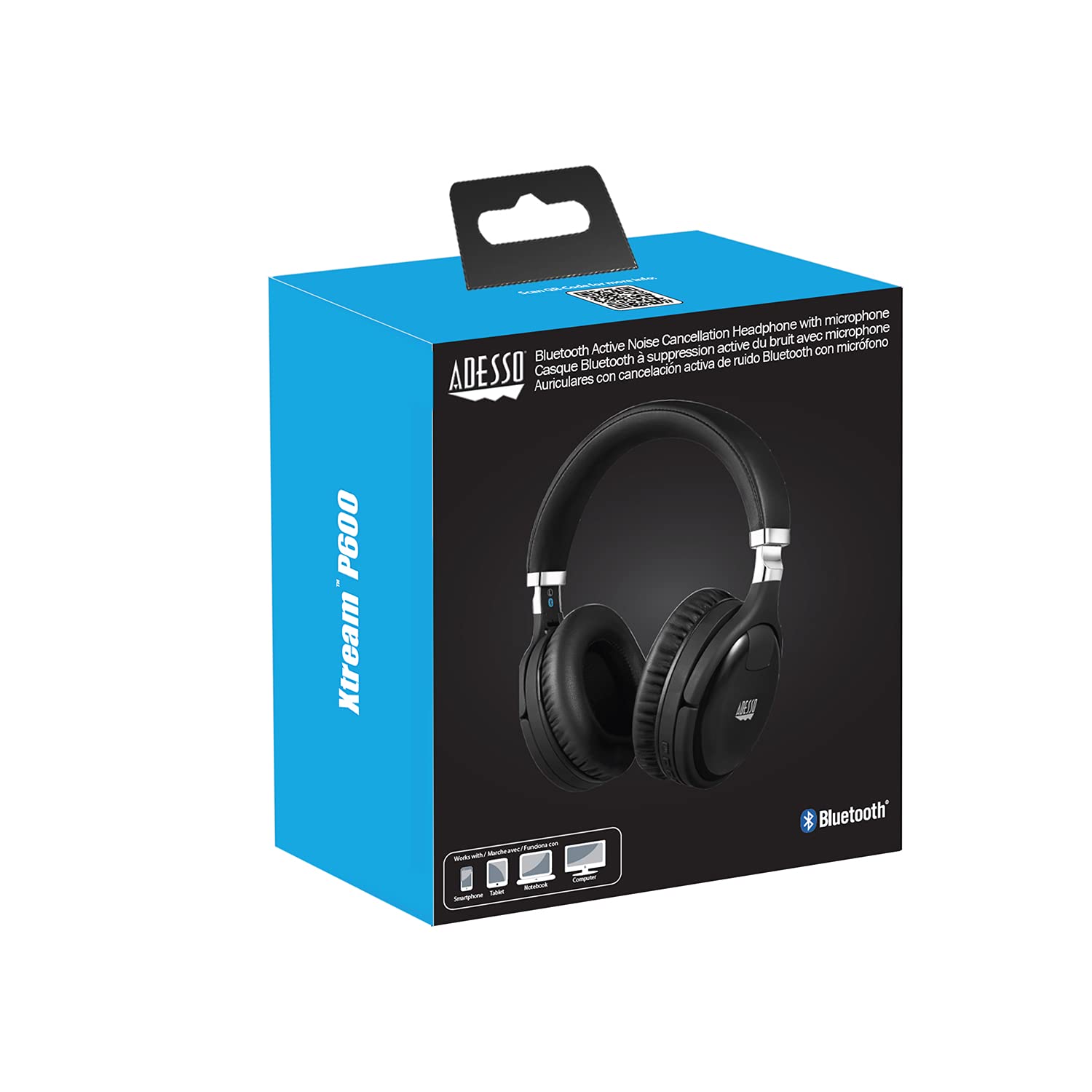 Premium Bluetooth Active Noise Cancelling Headphones with Built-in Mic - Perfect for Travel, Work & Gym