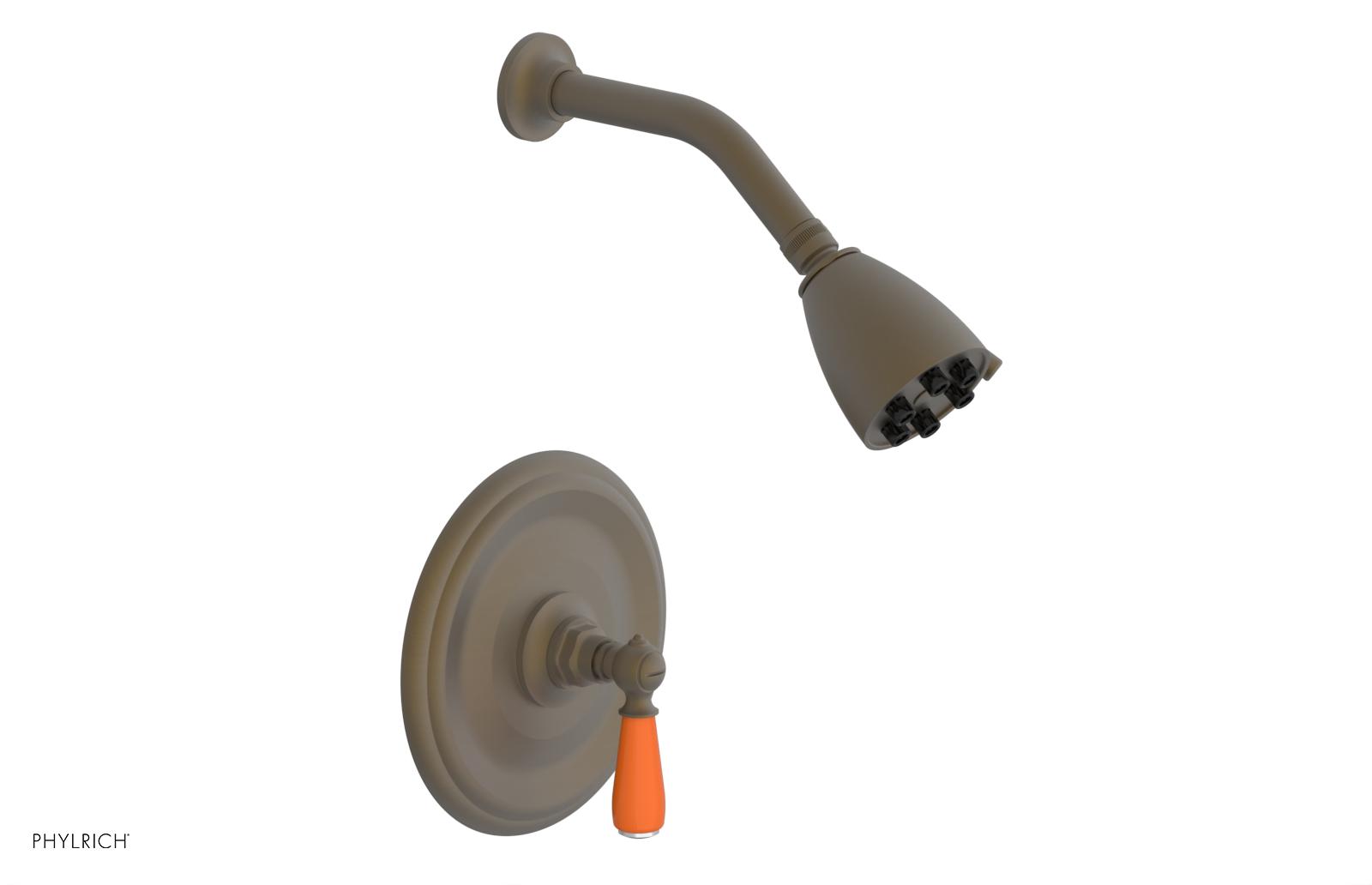 Jamestown Pressure Balance Shower Set with Lever Handle & Orange Accents - 165 22 - Perfect for Modern Bathrooms & Spa-Like Showers