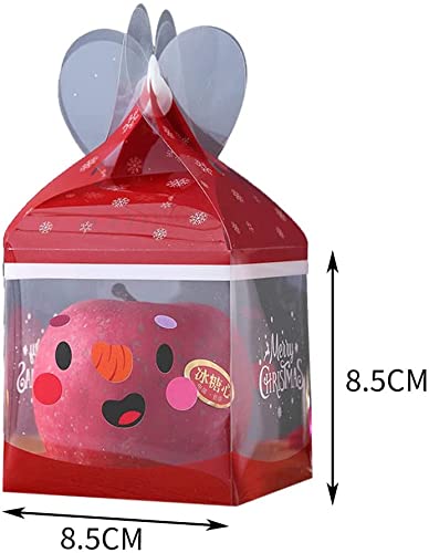 12pcs Christmas Candy Boxes - Apple Shaped Party Favor Boxes for Candy, Cookies, Chocolates | Snowflake Design Holiday Gift Packaging | Perfect for Christmas Parties, Gift Exchanges & Holiday Treats
