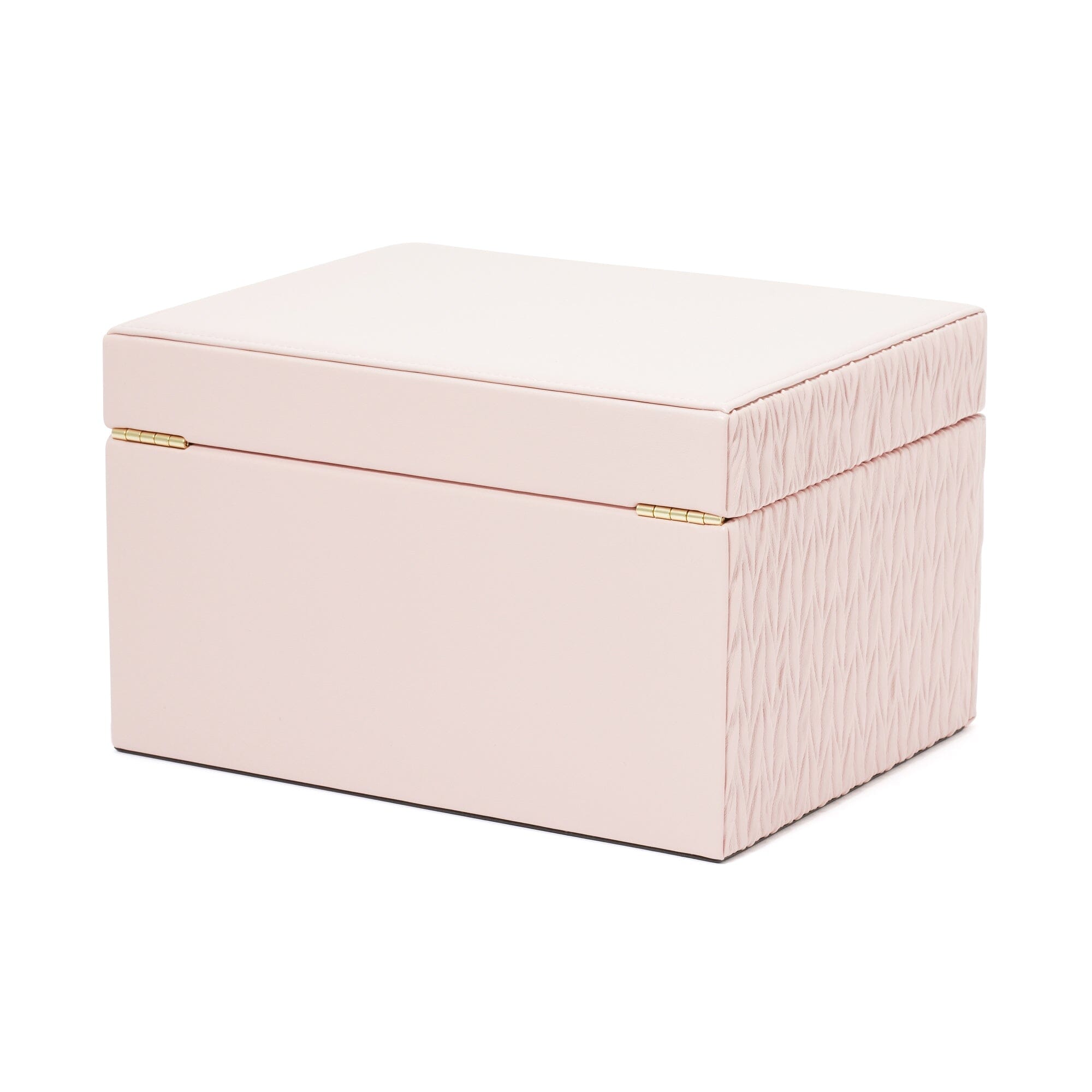 Luxury Pink Embossed Jewelry Box with Mirror - Large Storage Organizer for Necklaces, Rings & Earrings - Perfect for Gift Giving & Home Decor
