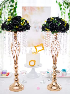 Artificial Rose Flower Balls for Wedding Centerpieces - 10 Pack Black Floral Arrangement Bouquets for Weddings, Birthdays, Home Decor | Perfect for Table Decorations, Bridal Showers & Event Styling