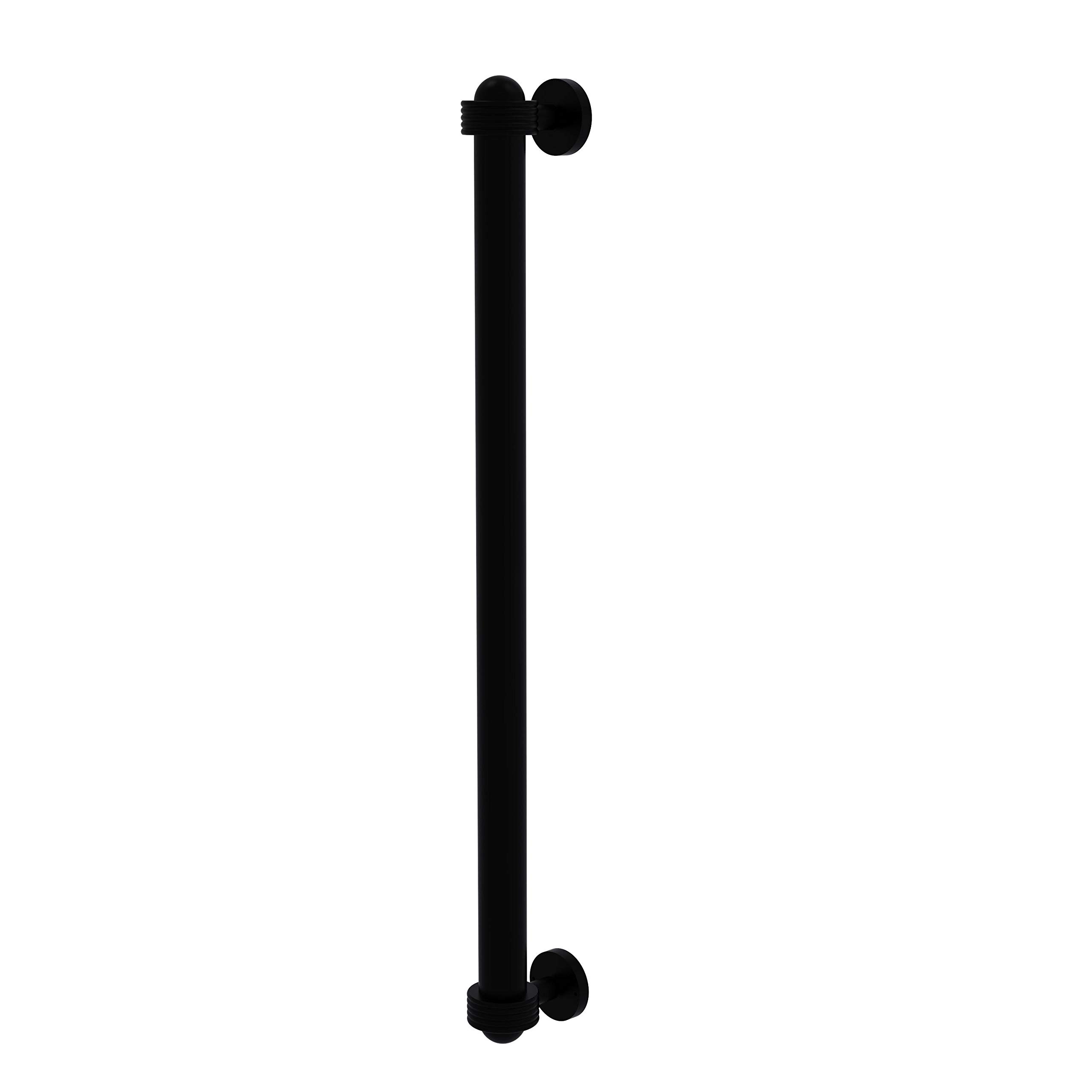 Allied Brass 402AG-RP 18 Inch Matte Black Refrigerator Handle - Groovy Accents Appliance Pull for Kitchen Cabinets & Drawers - Perfect for Modern Home Upgrade